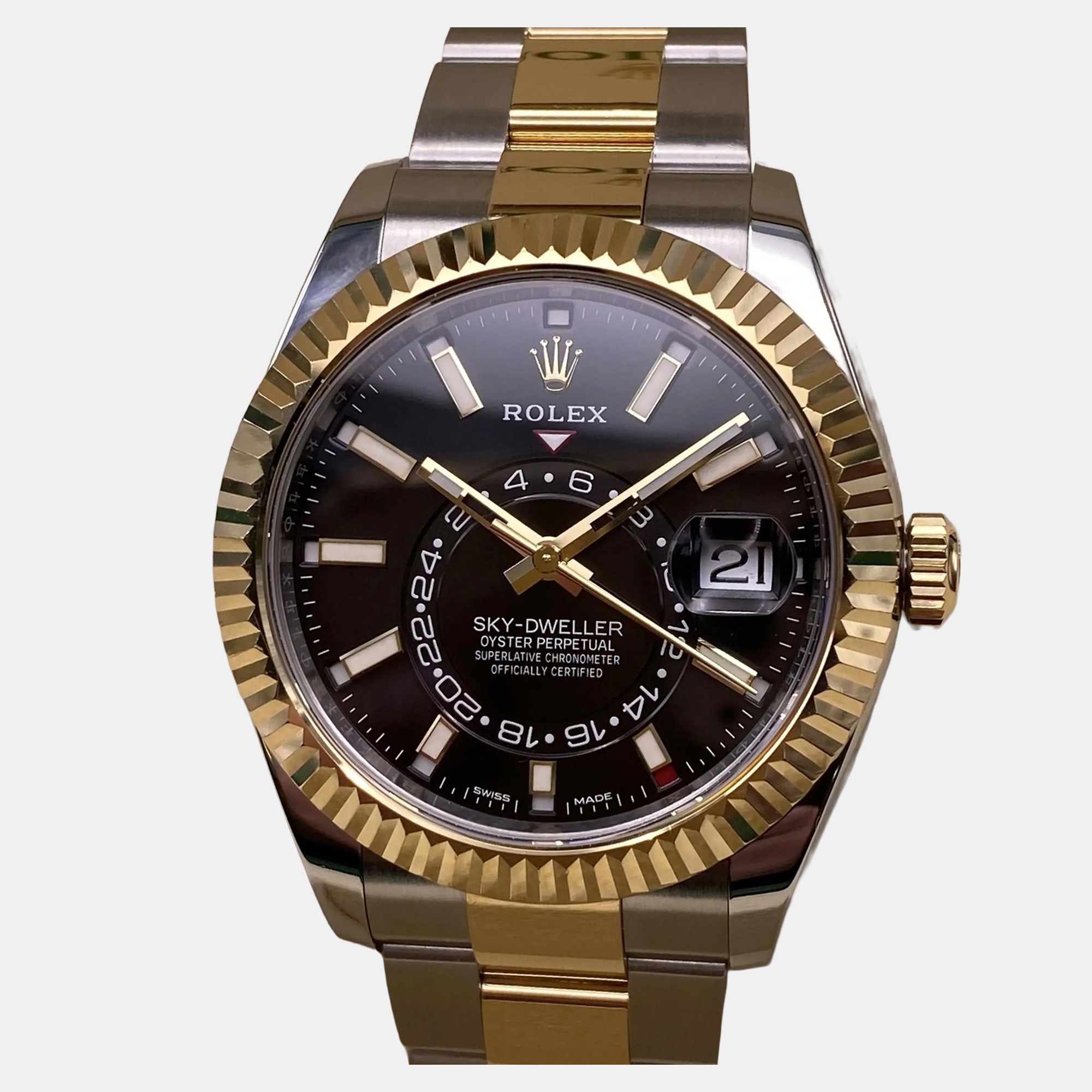 

Rolex Sky-Dweller 326933 Automatic Black Dial Stainless Steel 18k Yellow Gold Men's Wristwatch