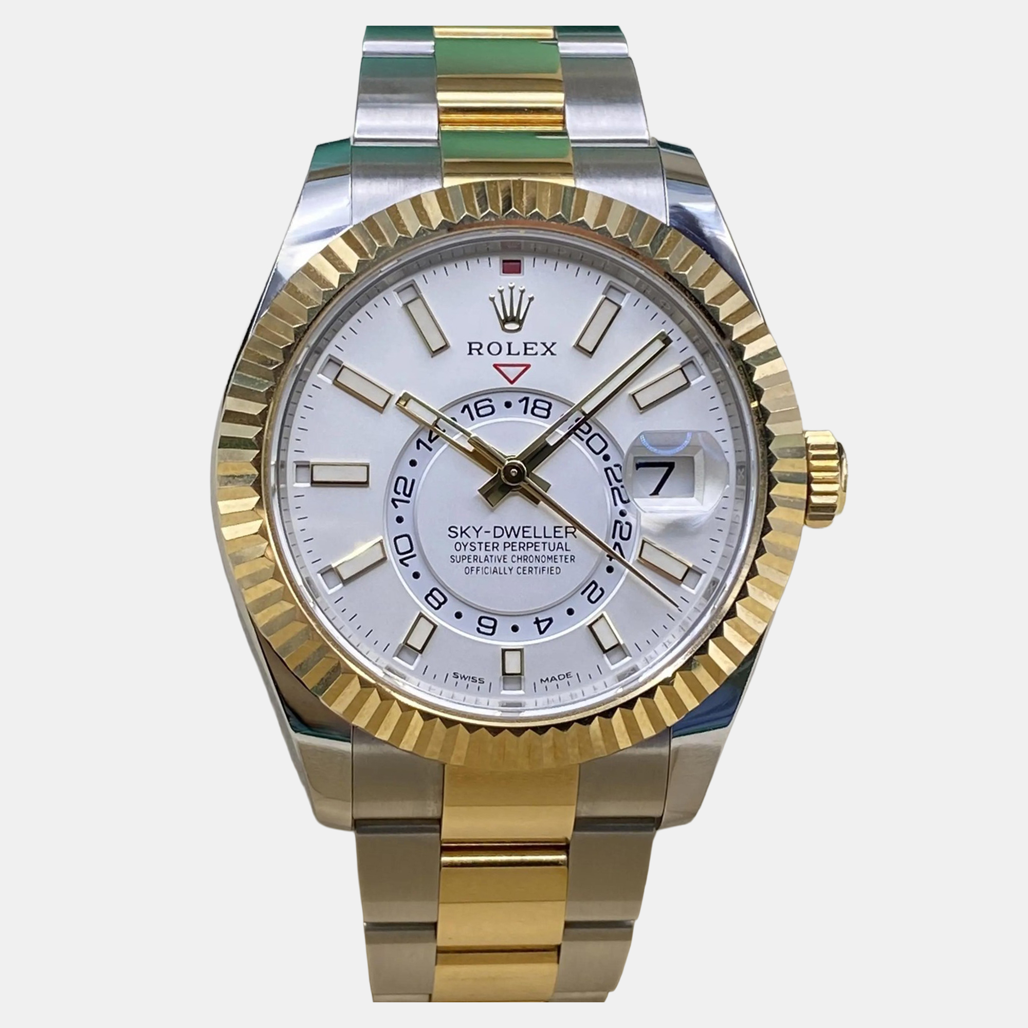 

Rolex Sky-Dweller 326933 Automatic White Dial Stainless Steel 18k Yellow Gold Men's Wristwatch 42 mm