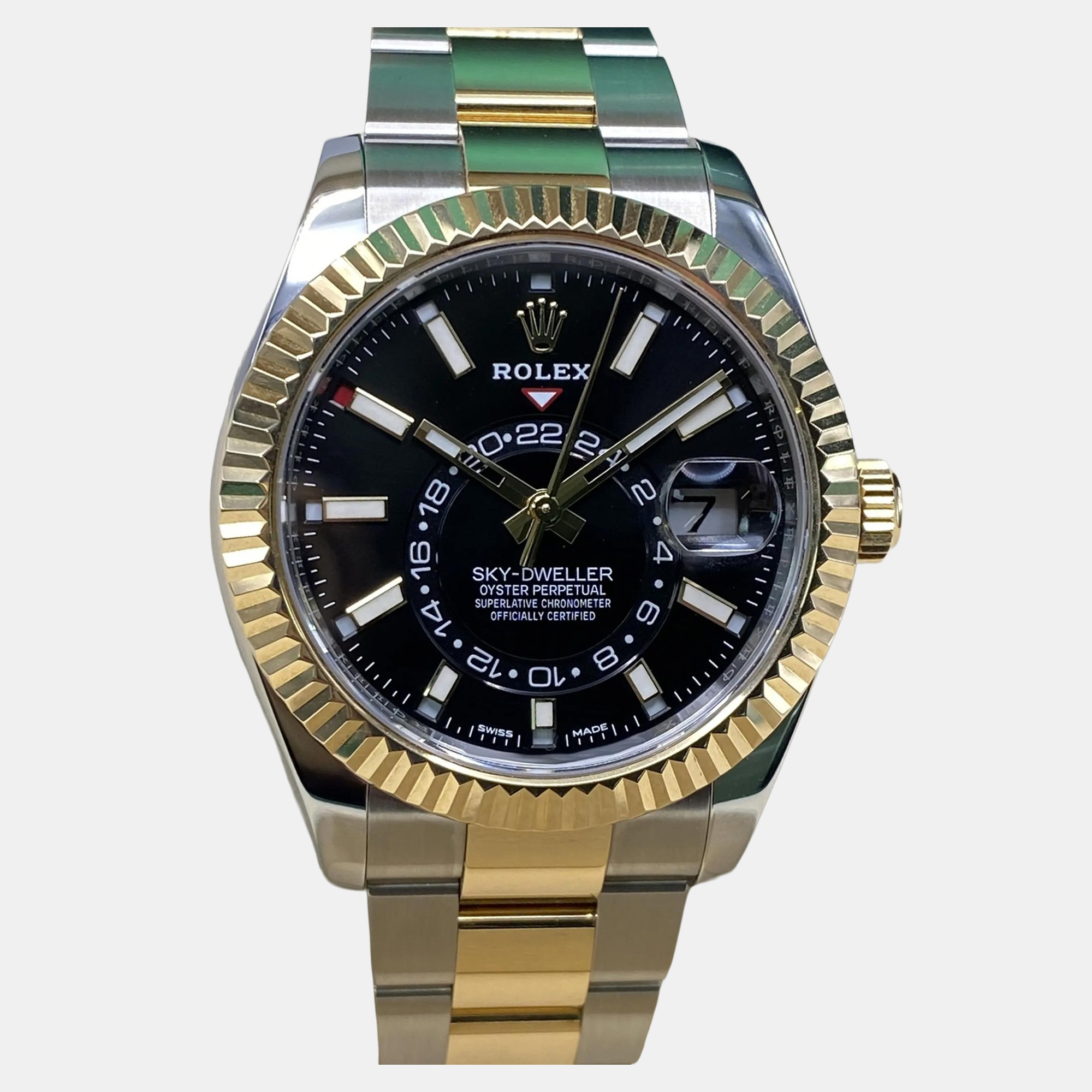 

Rolex Sky-Dweller 326933 Automatic Black Dial Stainless Steel Yellow Gold Men's Wristwatch
