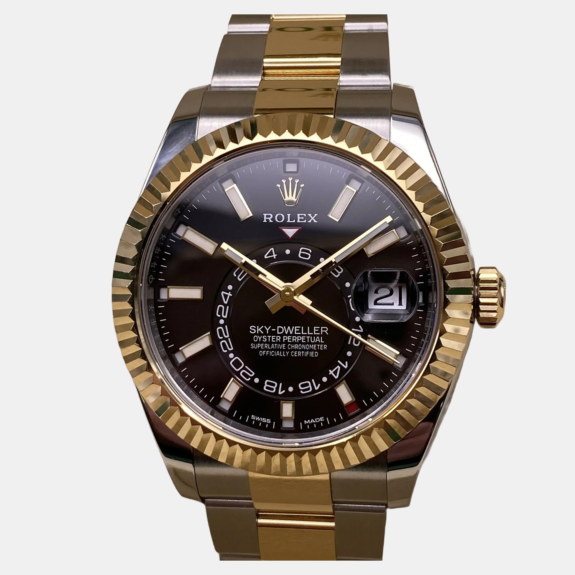 

Rolex Sky-Dweller 326933 Automatic Black Dial Yellow Gold Stainless Steel Men's Wristwatch