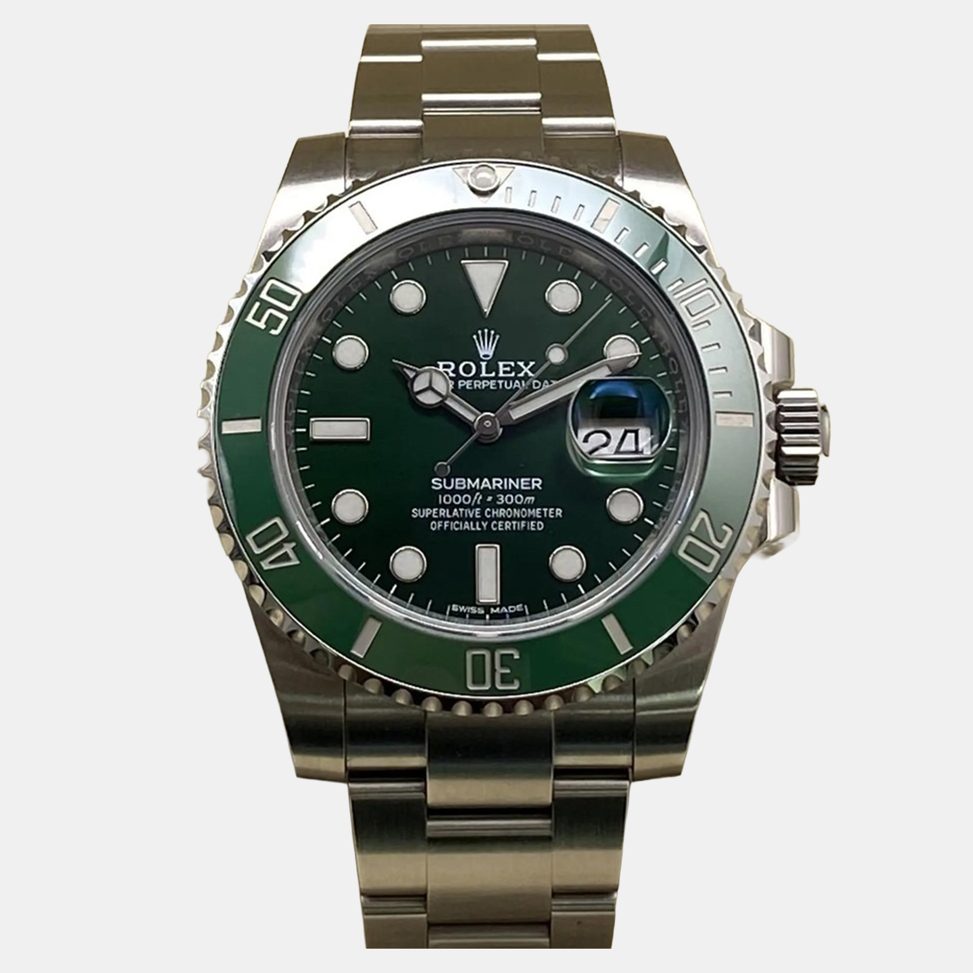 

Rolex Submariner 116610LV Automatic Green Dial Stainless Steel Men's Wristwatch, Black