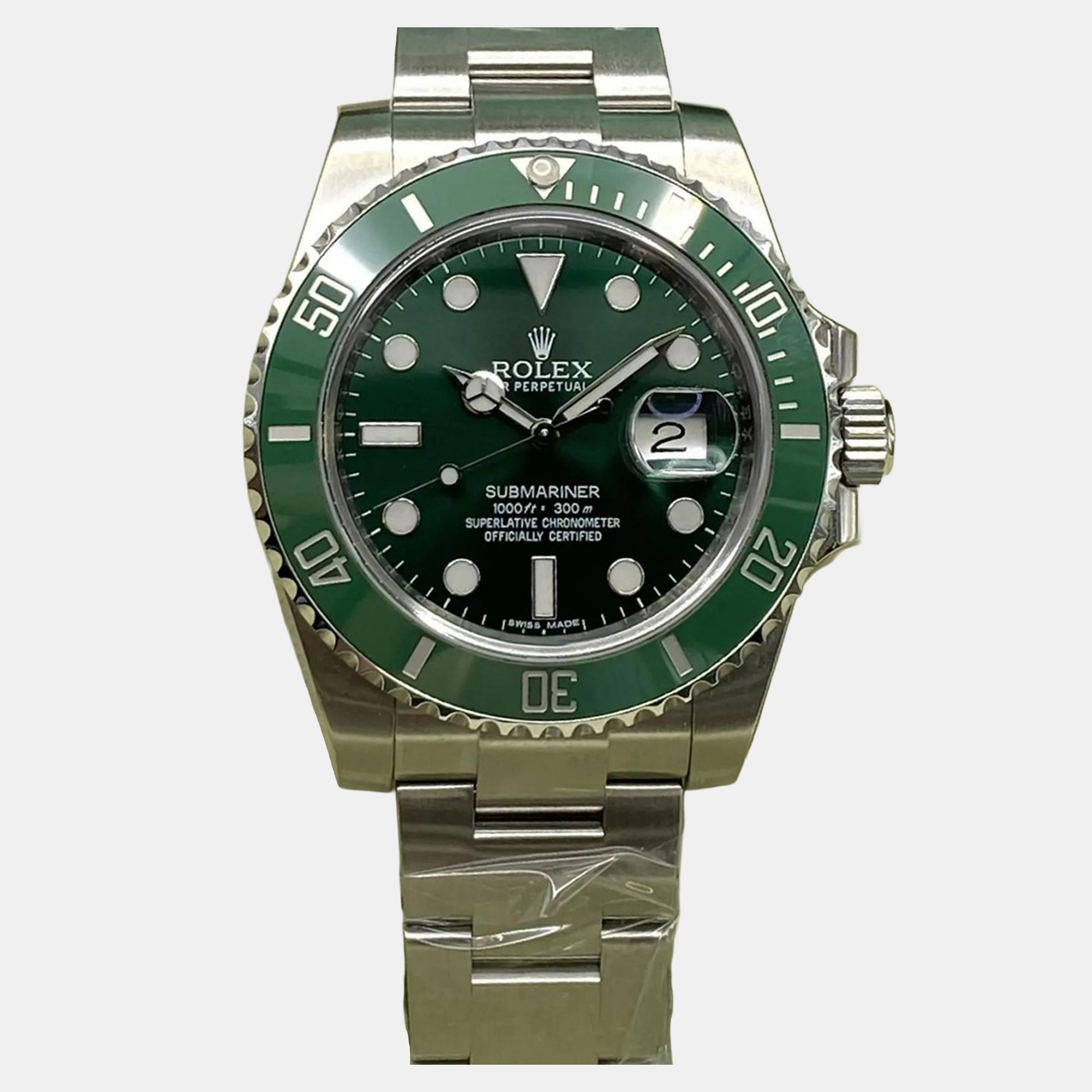 

Rolex Submariner 116610LV Automatic Green Dial Stainless Steel Men's Wristwatch, Black