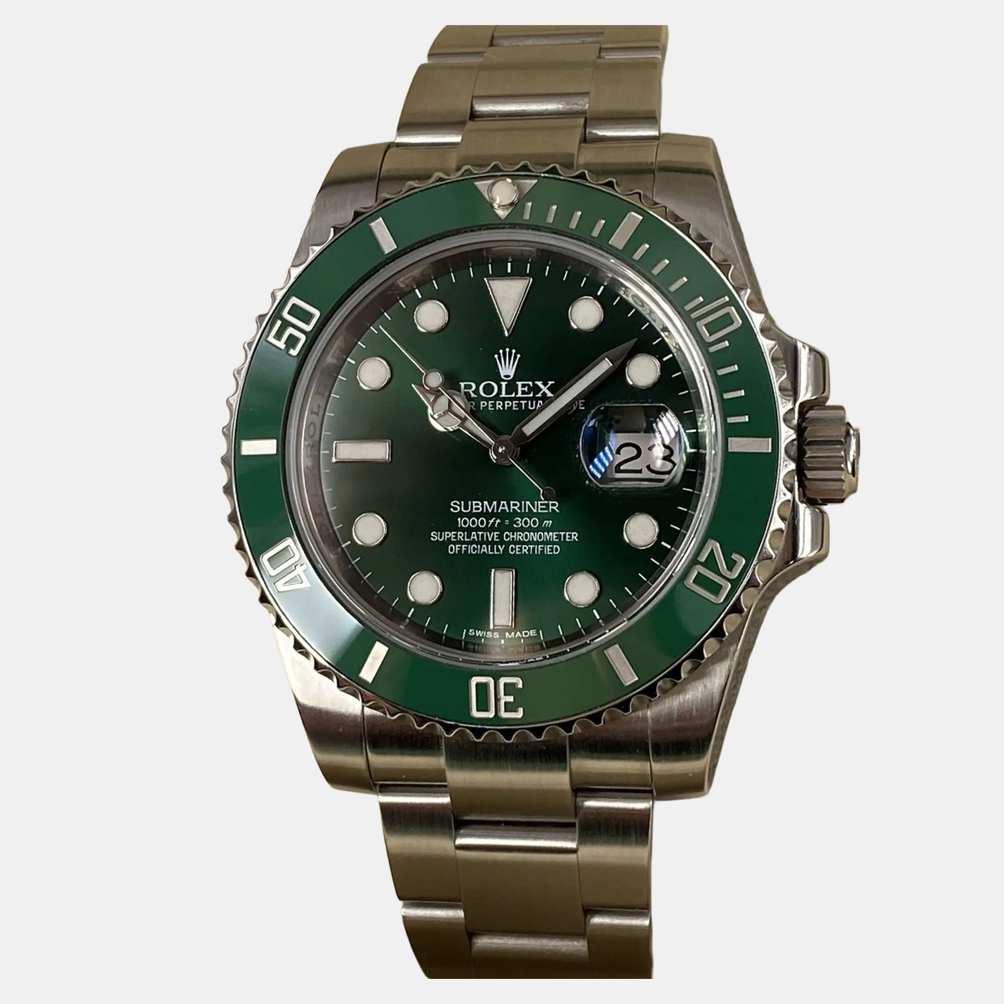 

Rolex Submariner Date 116610LV Automatic Green Dial Stainless Steel Ceramic Men's Wristwatch
