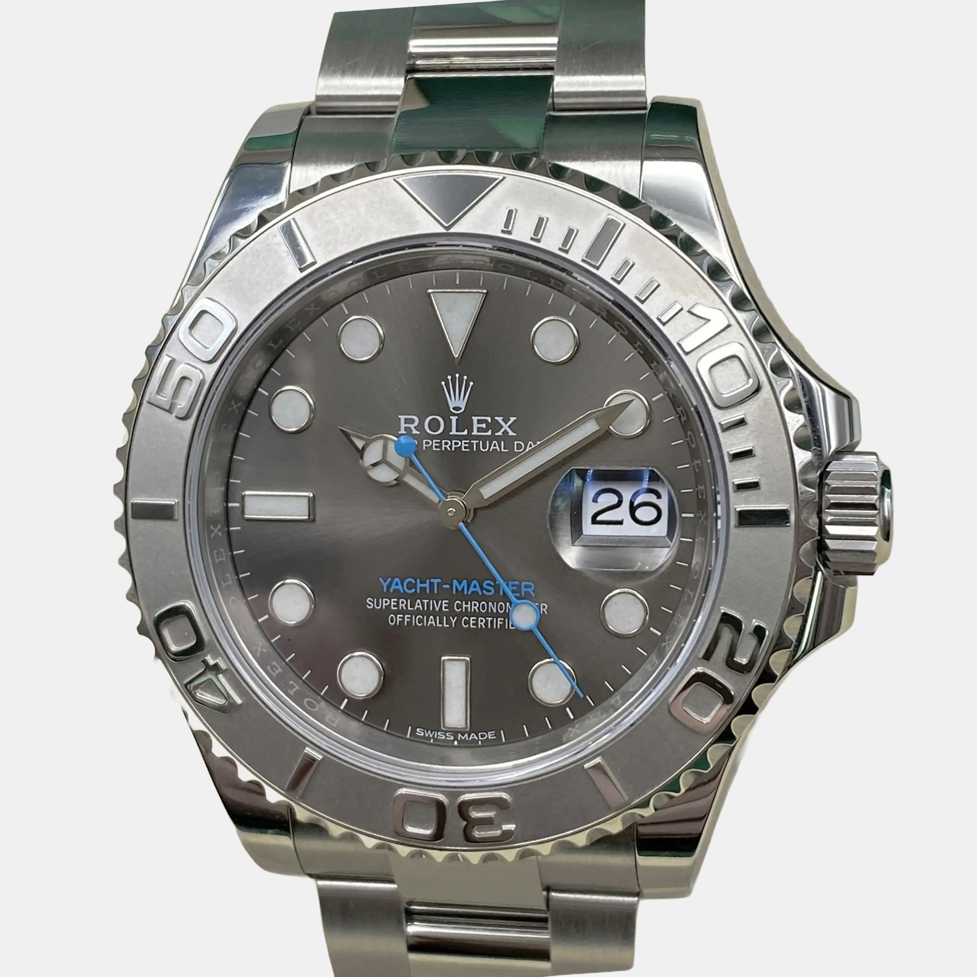 

Rolex Yacht-Master 116622 Automatic Rhodium Dial Stainless Steel Men's Wristwatch, Grey