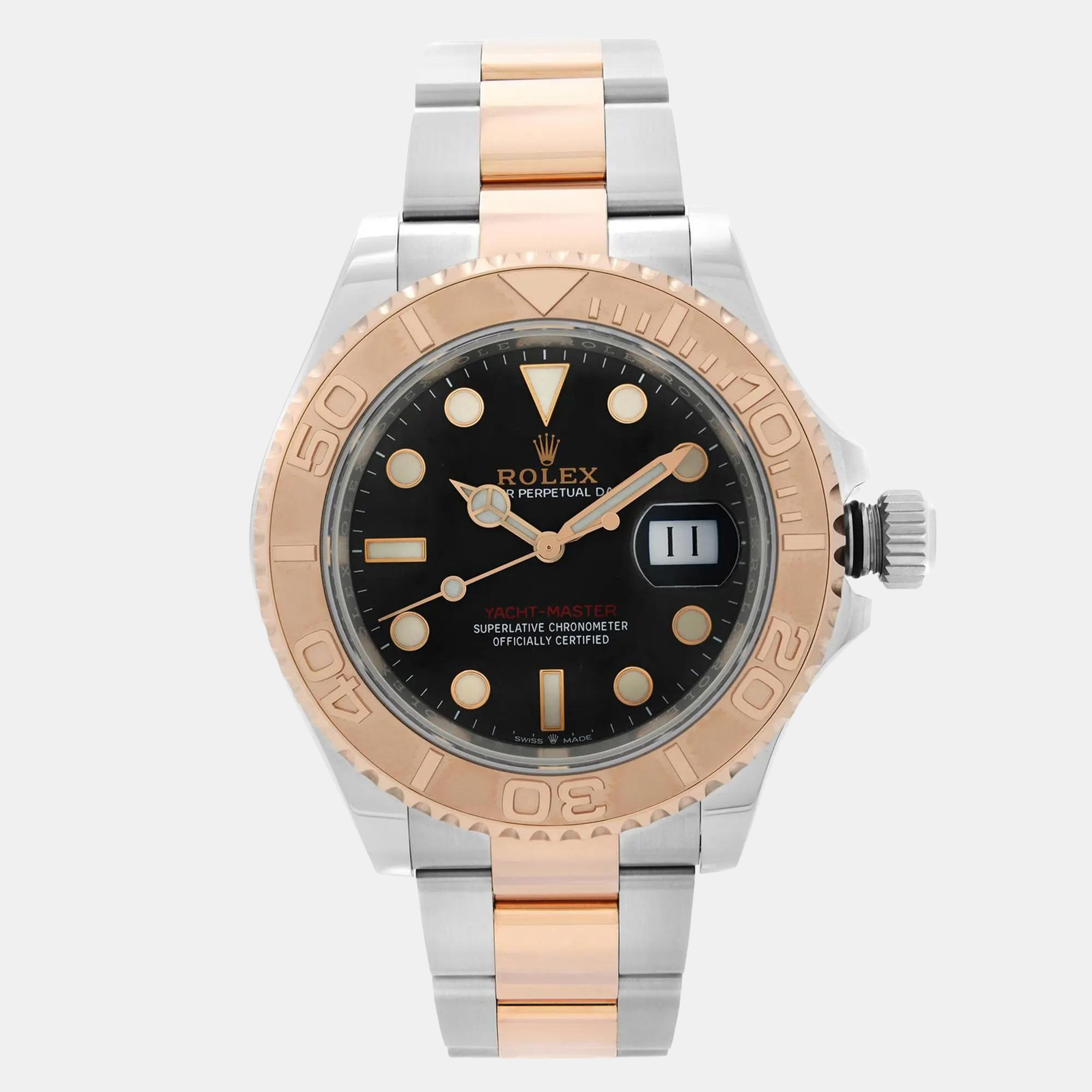 

Rolex Yacht-Master 126621 Automatic Black Dial Rose Gold Stainless Steel Men's Wristwatch