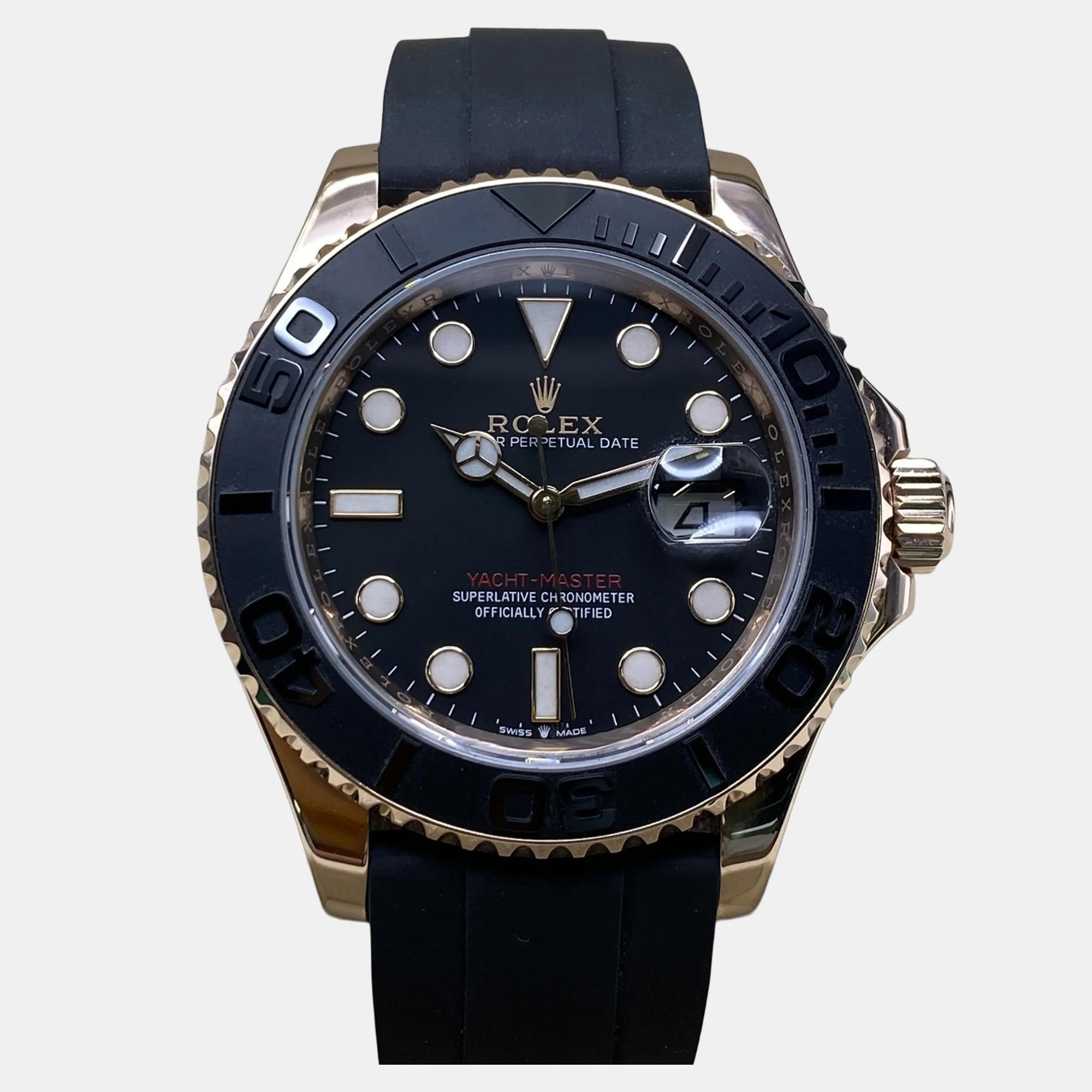 

Rolex Yacht-Master 126655 Automatic Black Dial 18k Rose Gold Men's Wristwatch