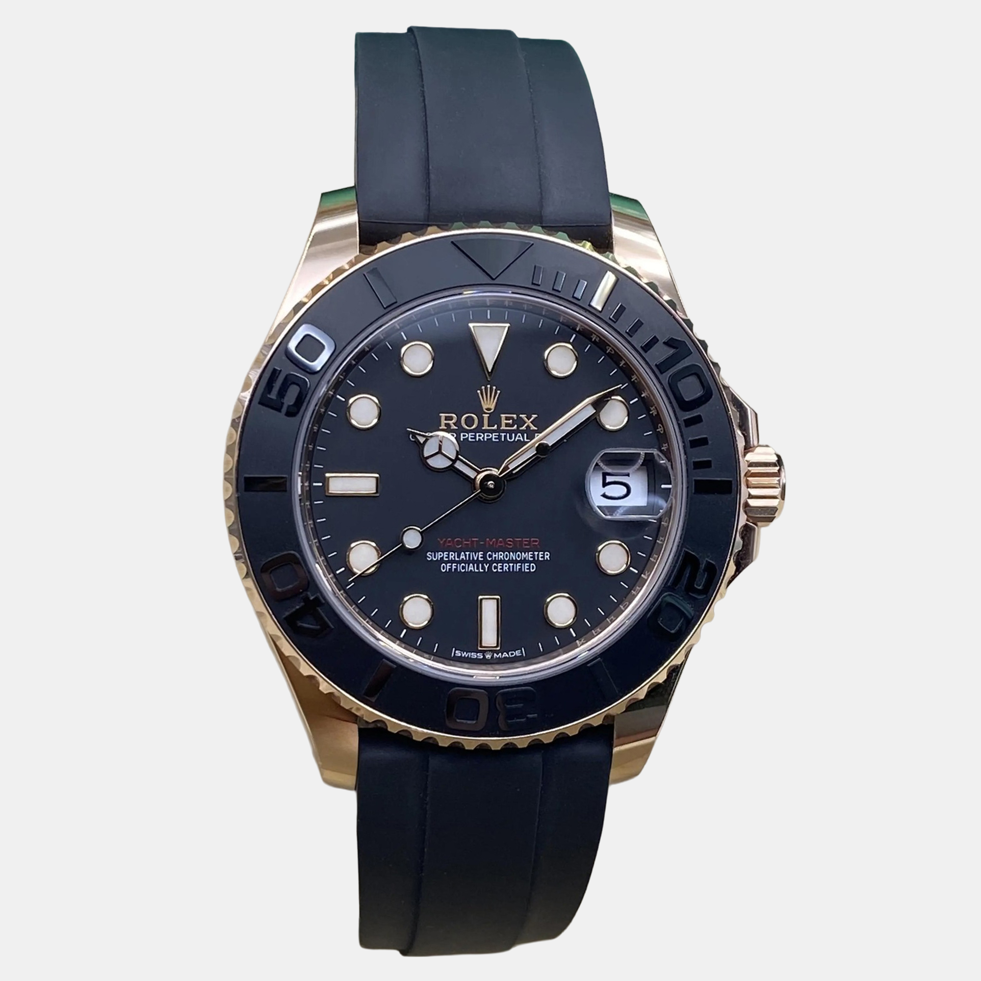 

Rolex Yacht-Master 268655 Automatic Black Dial 18k Rose Gold Unisex Wristwatch, Blue