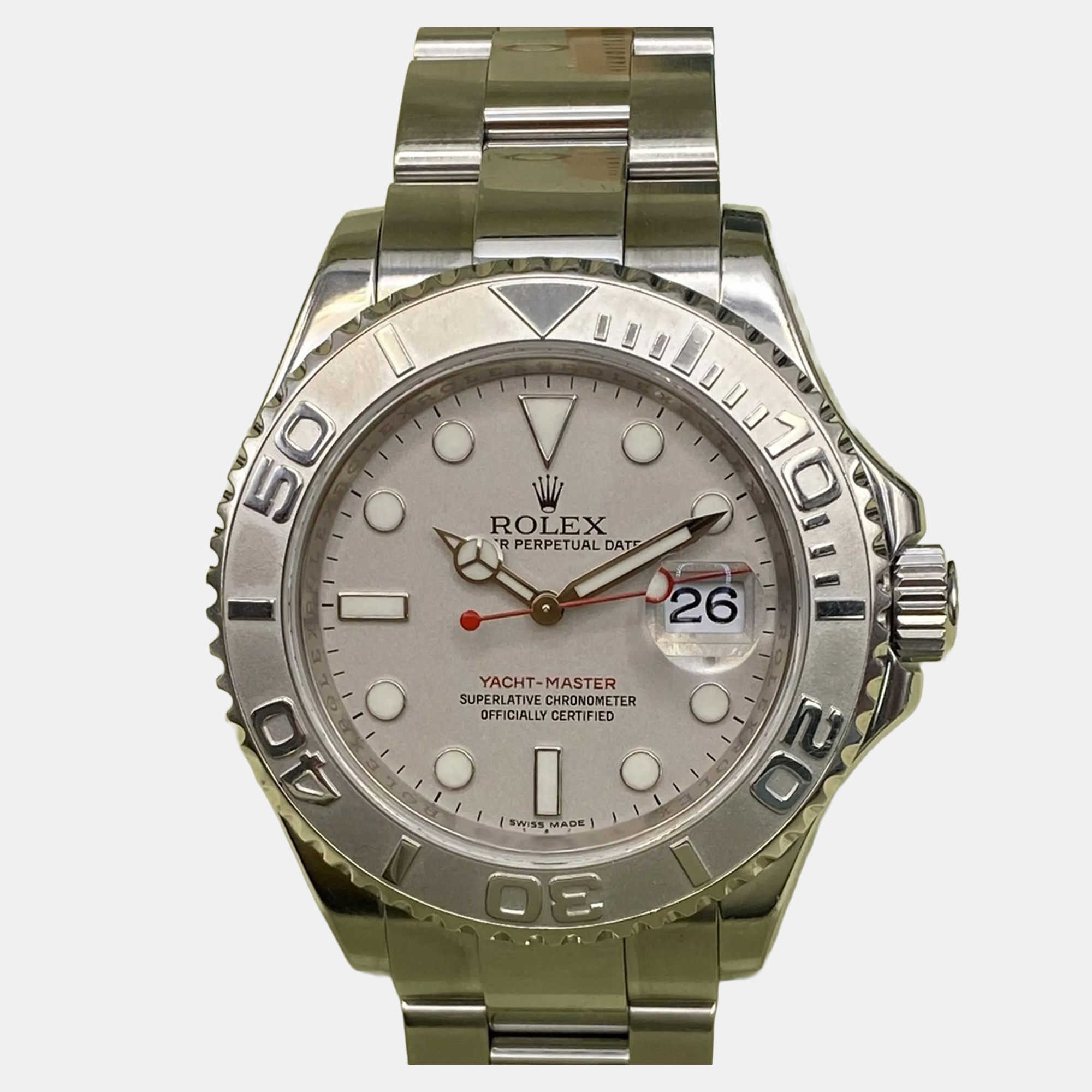

Rolex Yacht-Master 16622 Automatic Gray Dial Stainless Steel Platinum Men's Wristwatch 40 mm, Grey
