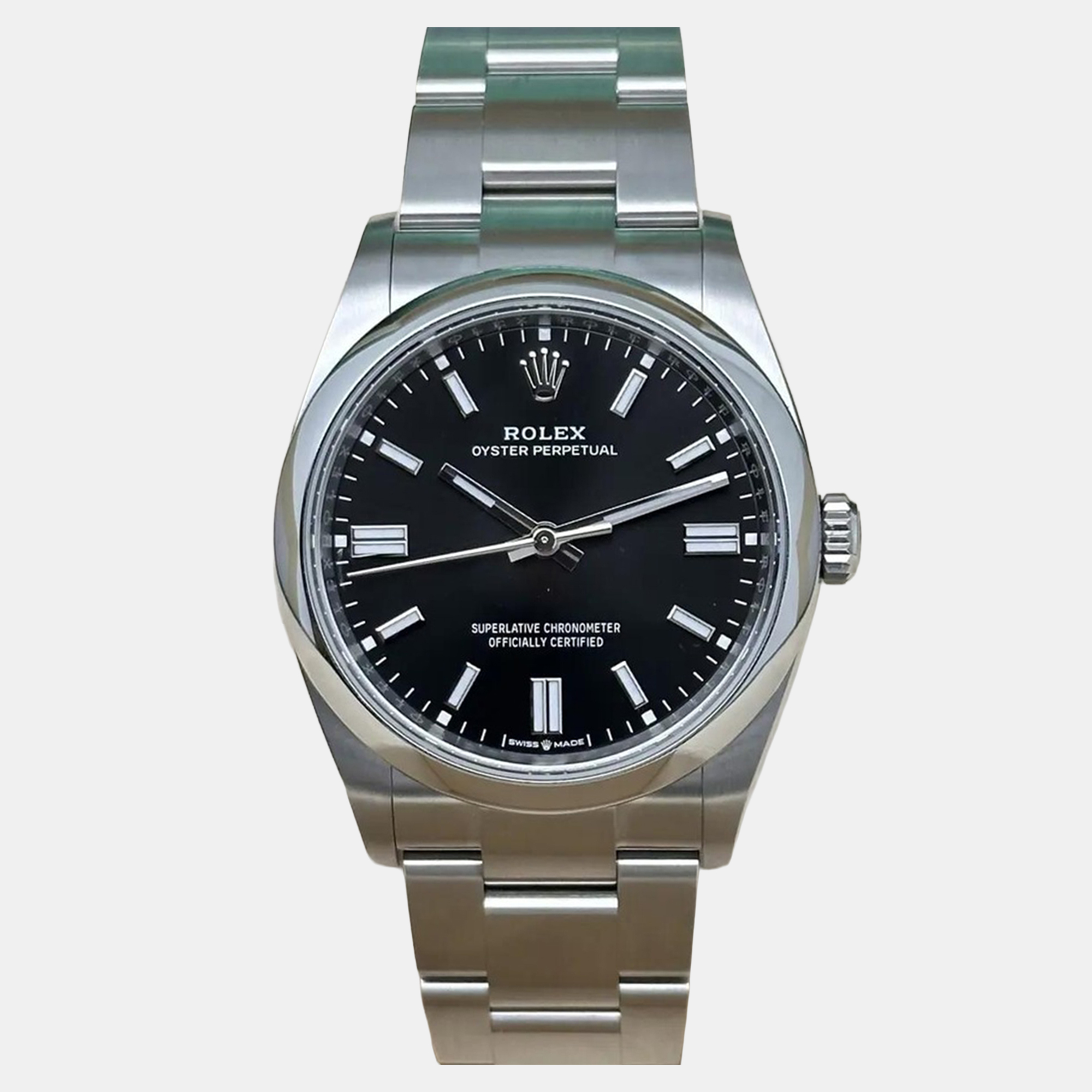 Rolex Oyster Perpetual 126000 Automatic Black Dial Stainless Steel Unisex Wristwatch 36 mm