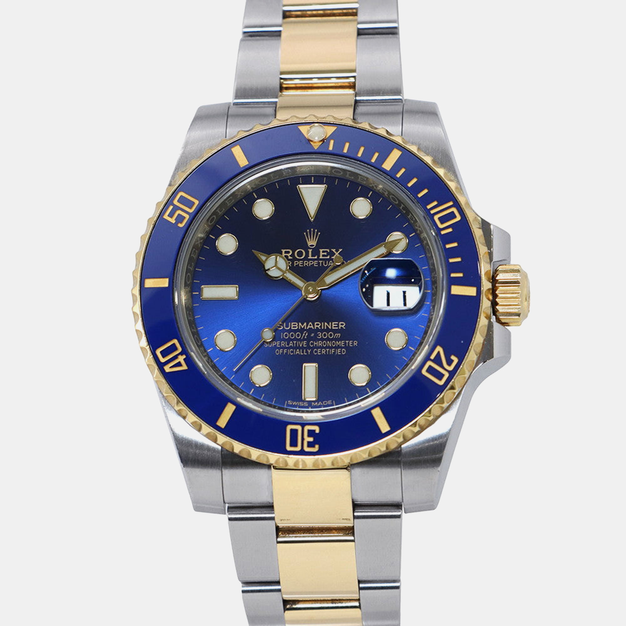 Rolex Submariner 16613LB Automatic Blue 18k Yellow Gold Stainless Steel Men’s Wristwatch 40 mm