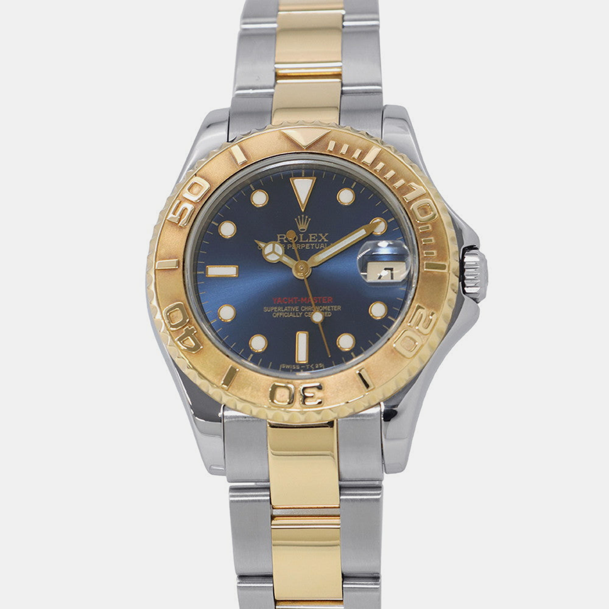 Rolex Yacht-Master 68623 Automatic Blue 18k Yellow Gold Stainless Steel Men’s Wristwatch 34 mm