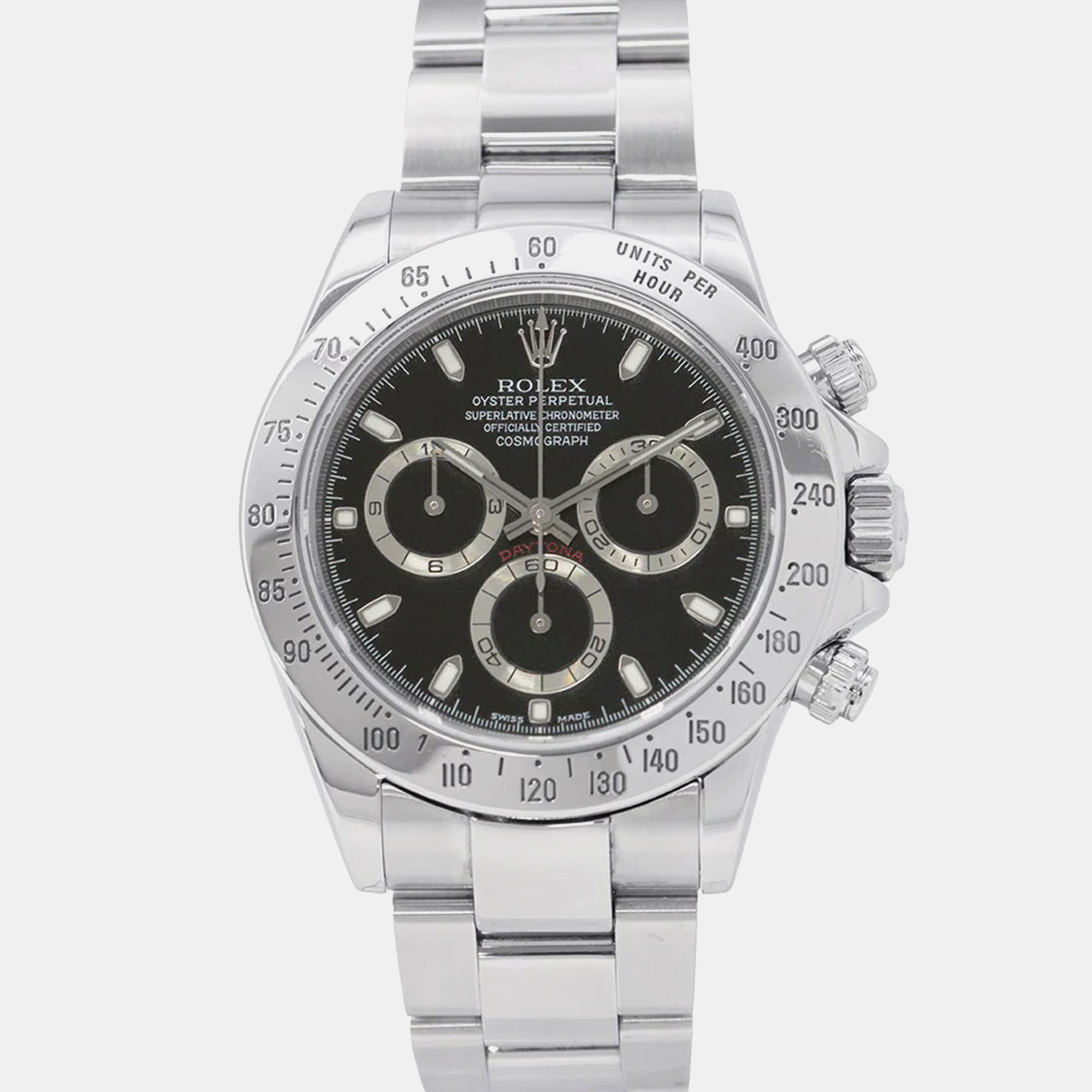 

Rolex Cosmograph Daytona 116520 Automatic Black Stainless Steel Men's Wristwatch 40 mm