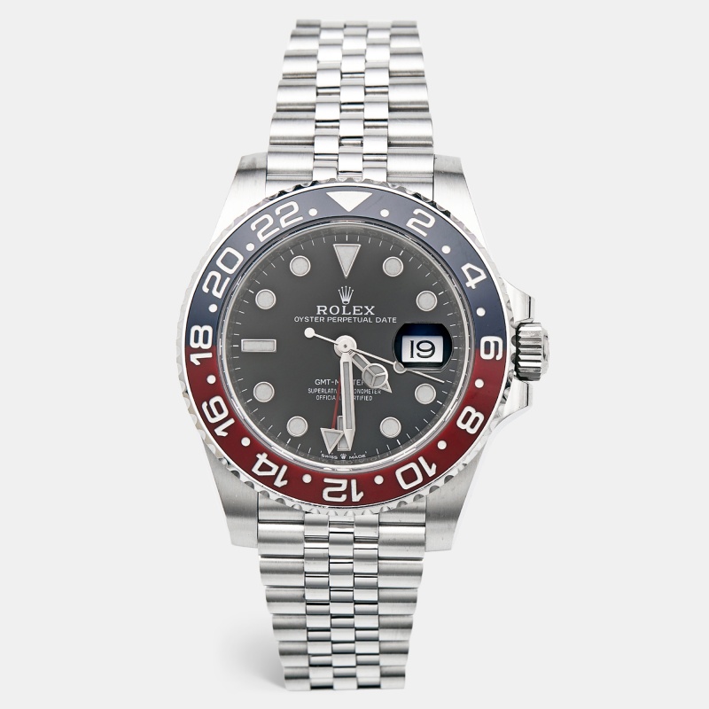 

Rolex GMT-Master II 'Pepsi' M126710BLRO-0001 Black Dial Cerachrom Oystersteel Men's Wristwatch 40 mm, Silver