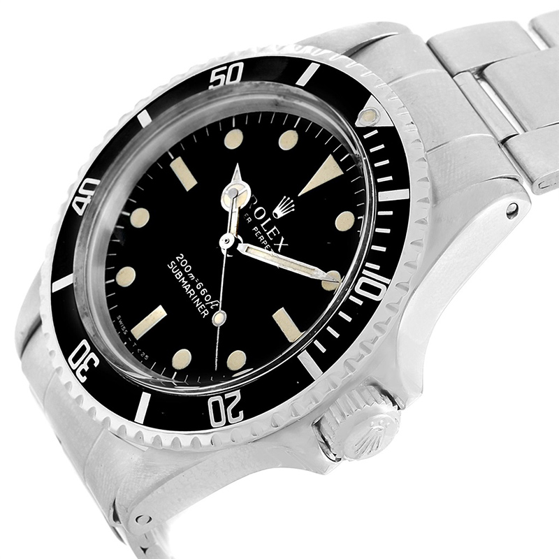 

Rolex Black Stainless Steel Vintage Submariner Men's Wristwatch