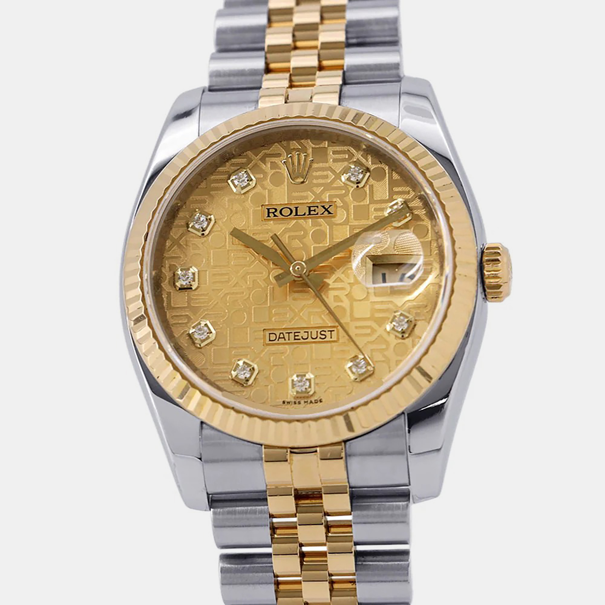 

Rolex Datejust 116233 Gold Dial Yellow Gold Stainless Steel Automatic Men's Wristwatch