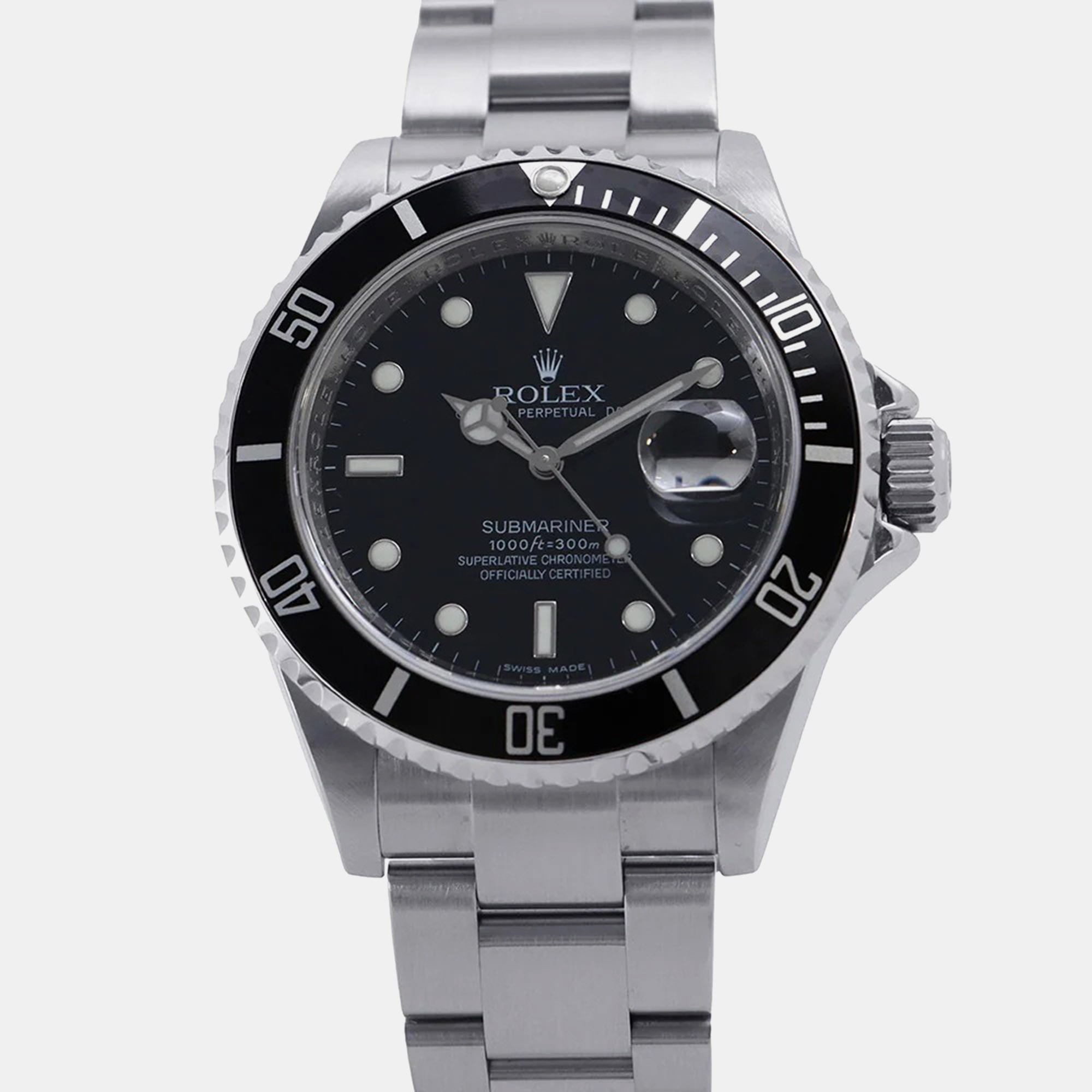 

Rolex Submariner Date 16610 Automatic Black Stainless Steel Men's Wristwatch