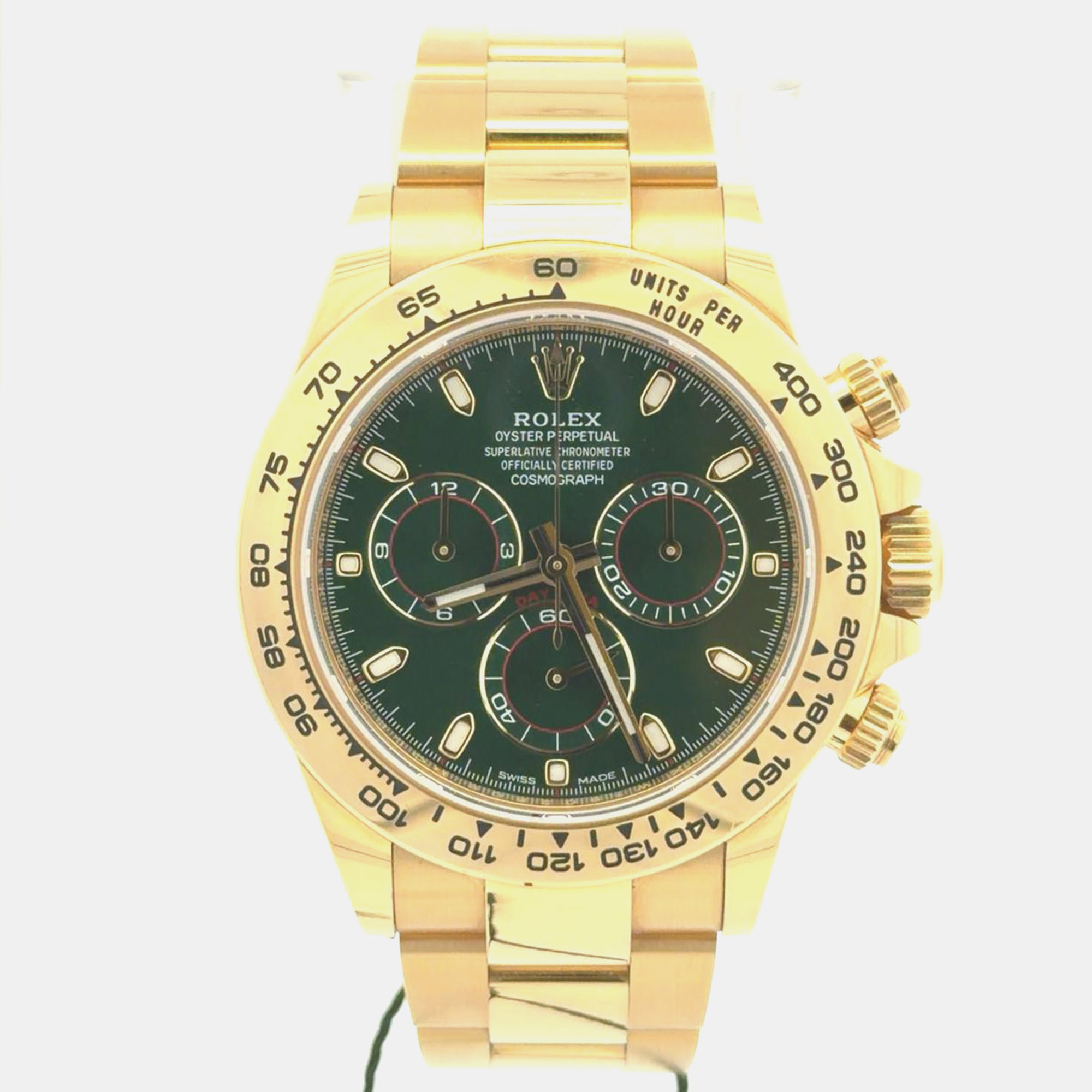 Rolex Daytona 116508 Automatic Green 18k Yellow Gold Men’s Wristwatch 40mm