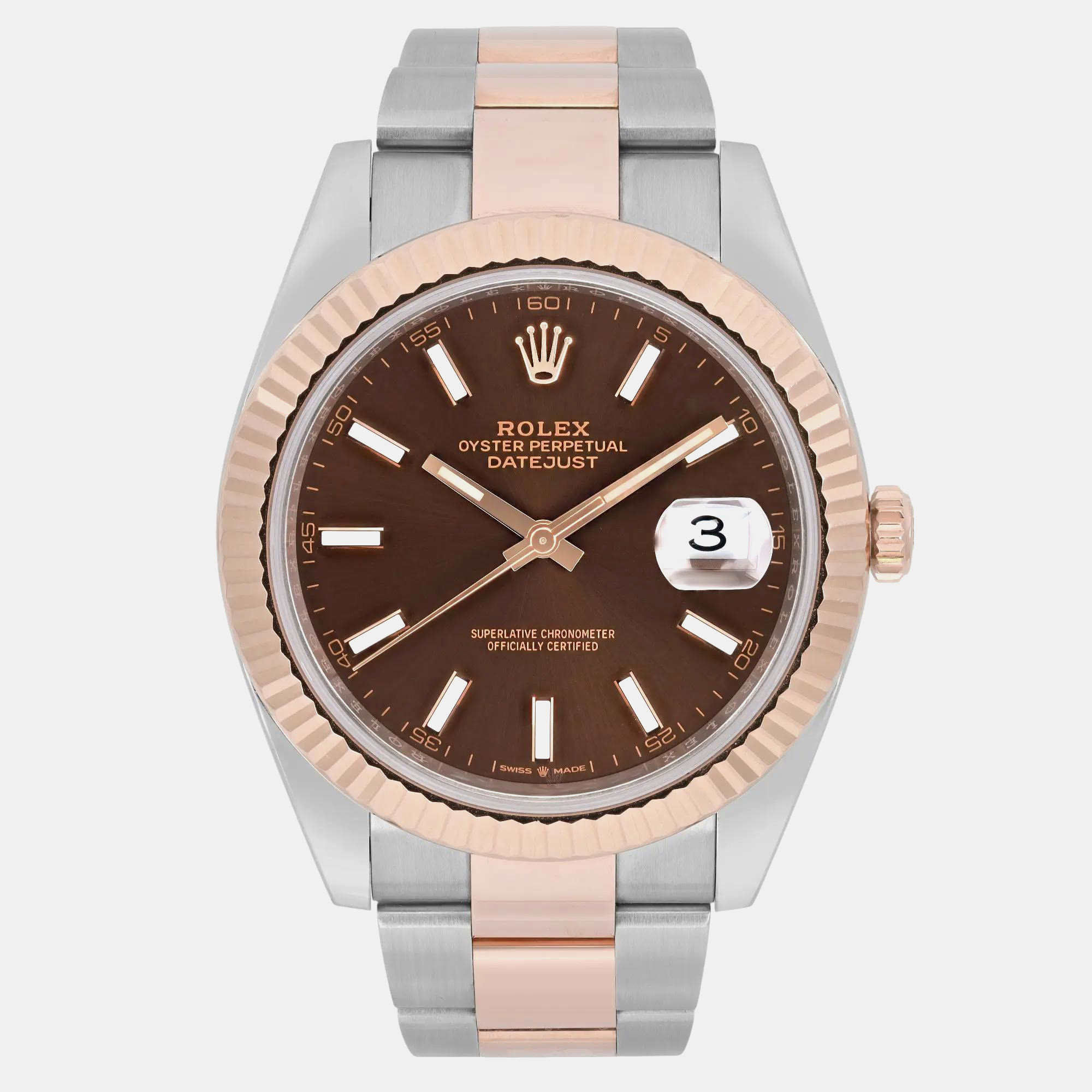 

Rolex Datejust 126331 Brown Rose Gold, Stainless Steel Automatic Men's Wristwatch