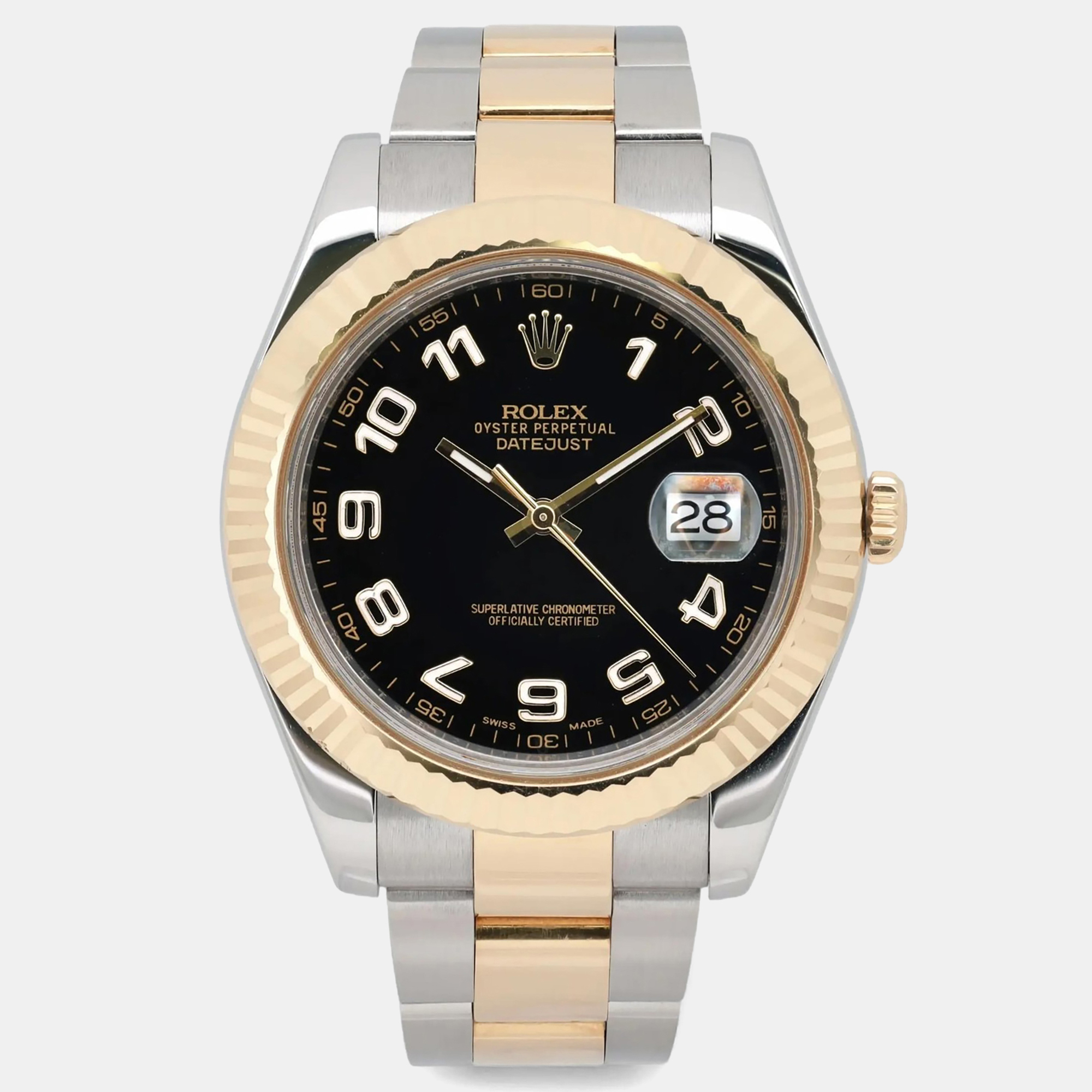 

Rolex Datejust II 116333 Black Yellow Gold Stainless Steel Automatic Men Wristwatch