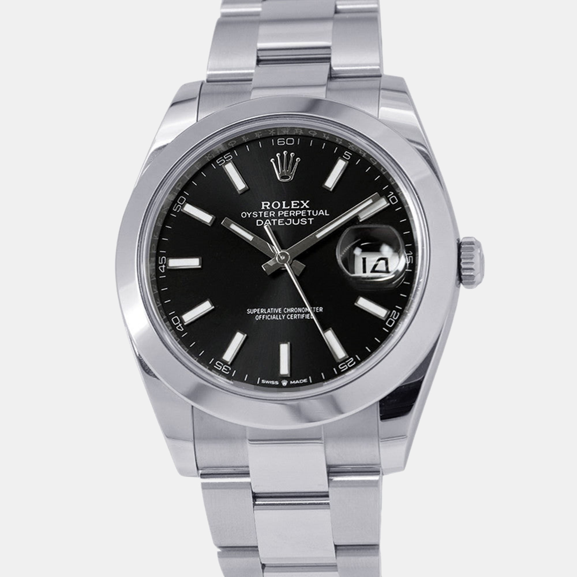 

Rolex Datejust 126300 Black Stainless Steel Automatic Men Wristwatch