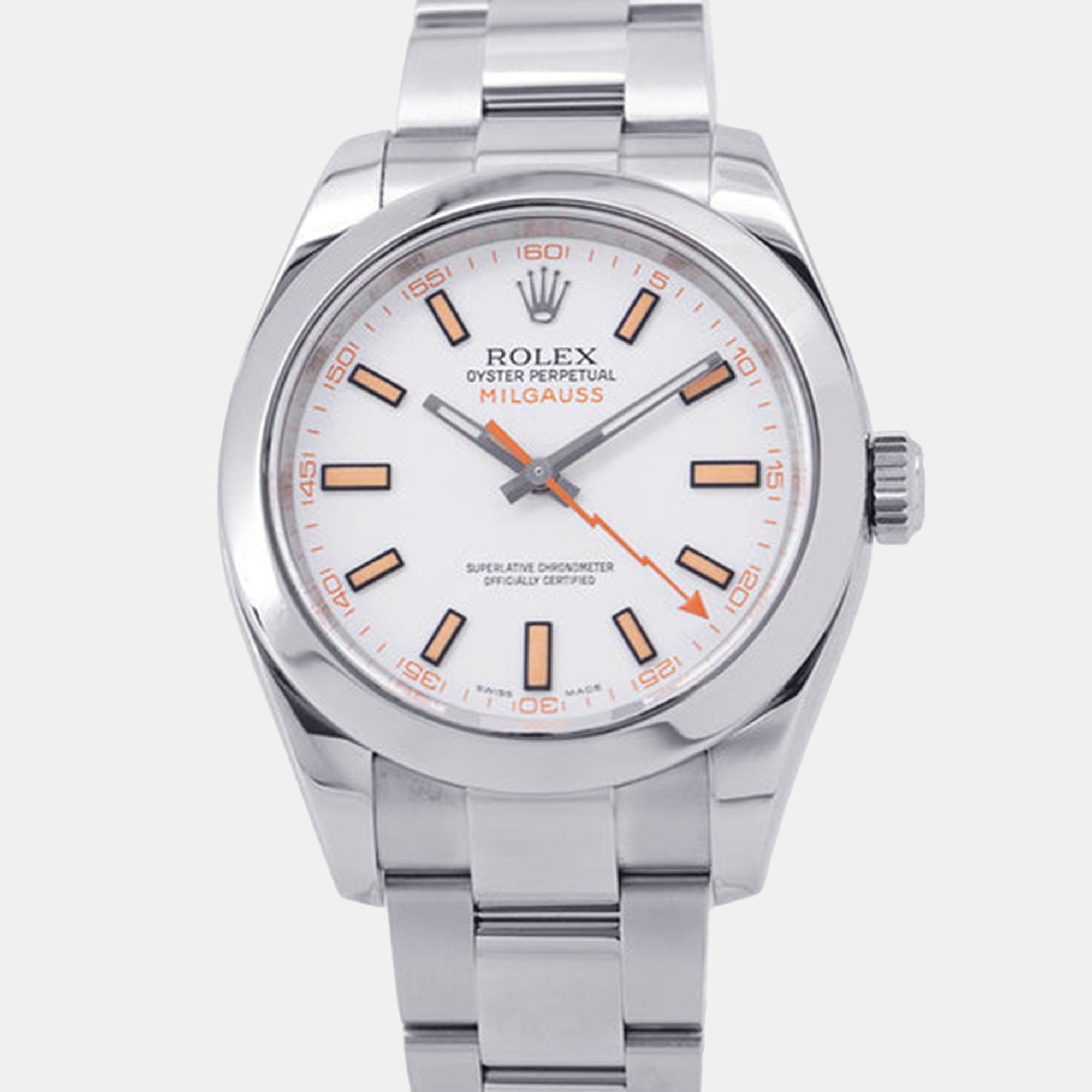 

Rolex Milgauss 116400 White Stainless Steel Automatic Men Wristwatch