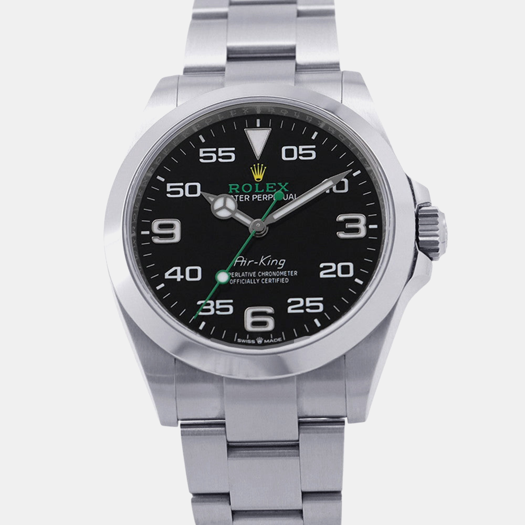 Rolex Air-King 126900 Black Stainless Steel Automatic Men Wristwatch 40mm