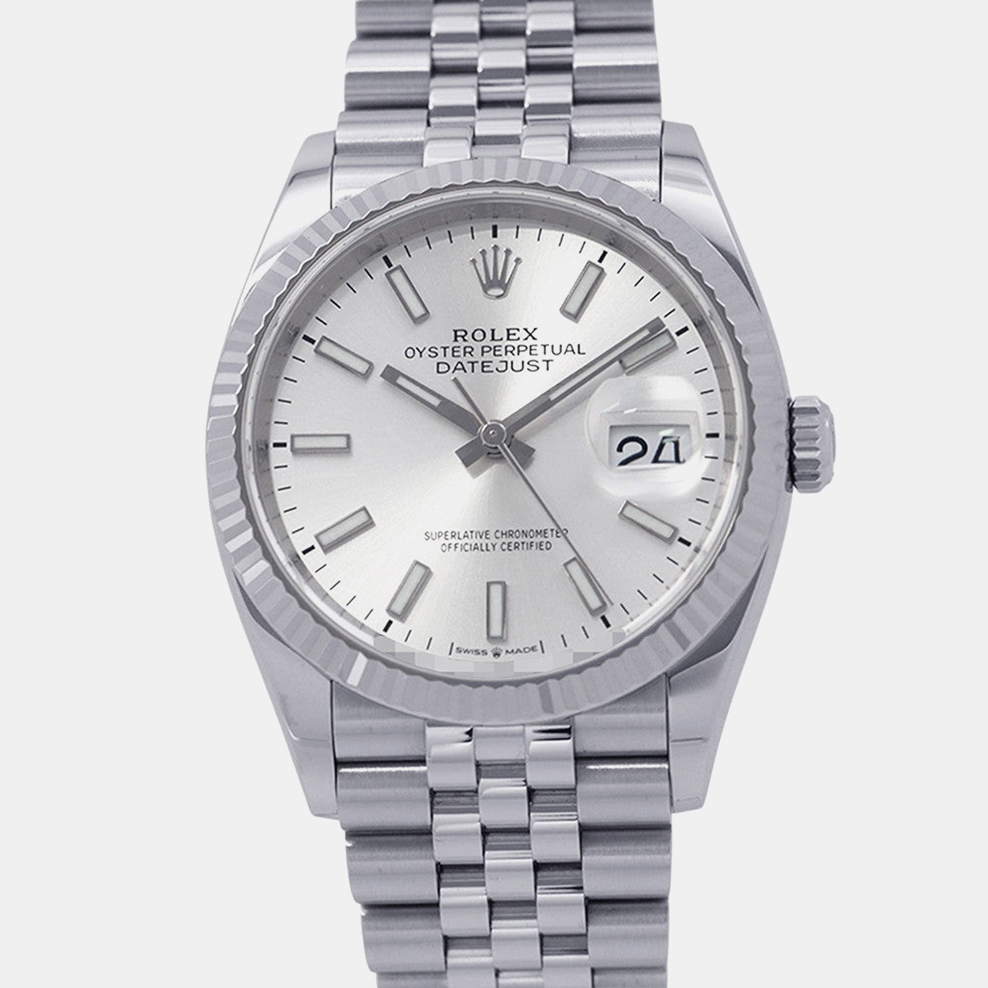 

Rolex Datejust 126234 Silver Stainless Steel Automatic Men Wristwatch