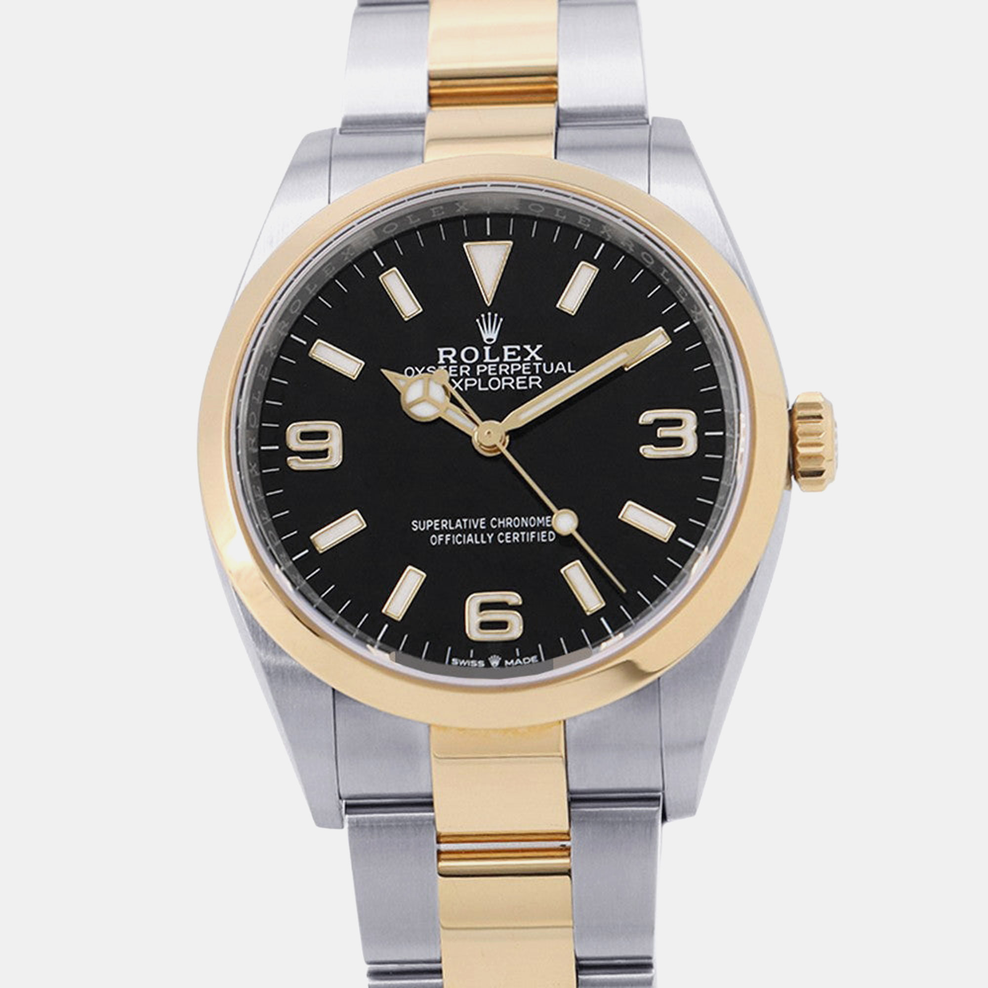 Rolex Explorer 124273 Black 18K Yellow Gold, Stainless Steel Automatic Men's Watches 36mm