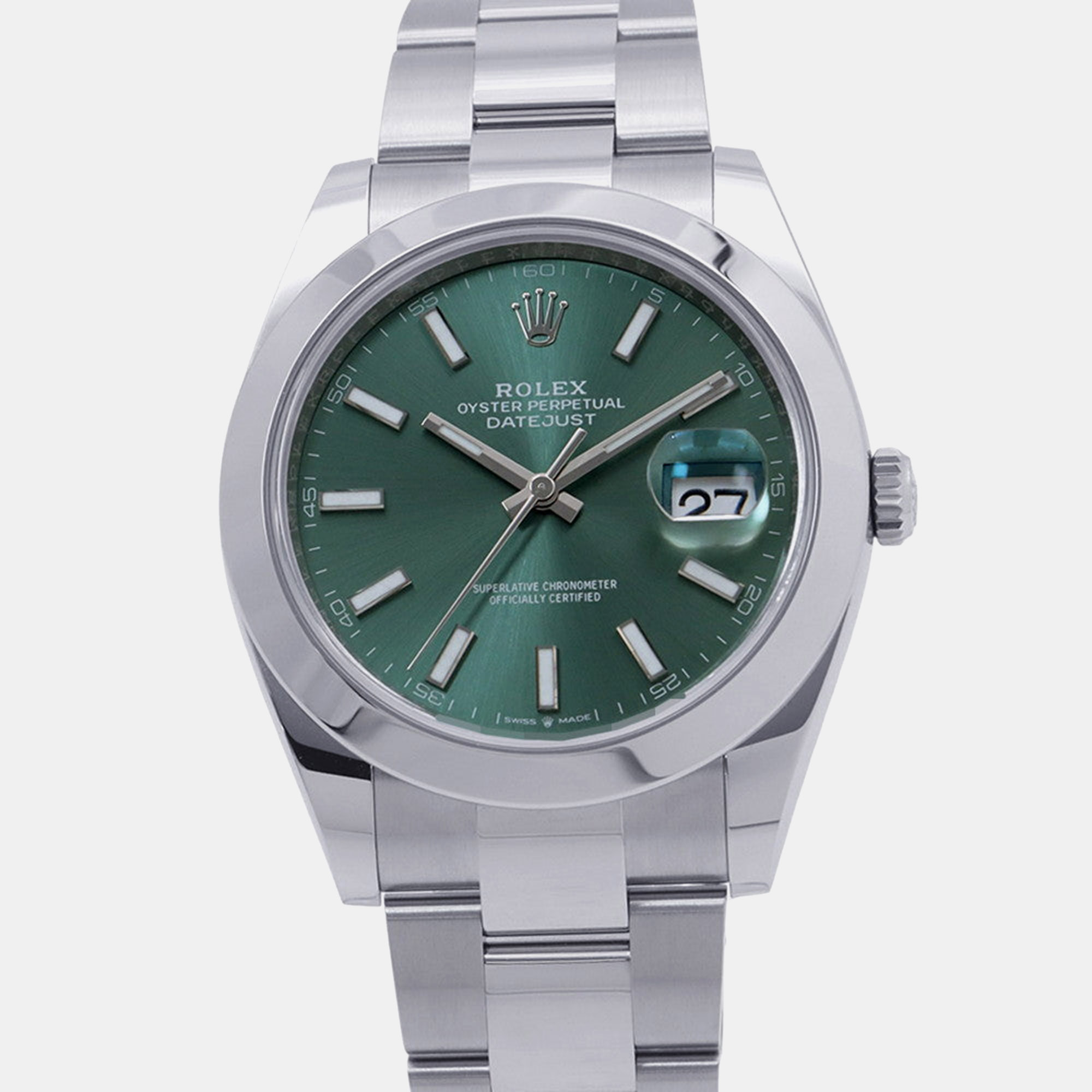 Rolex Datejust 126300 Green Stainless Steel Automatic Mens Wristwatch 41mm