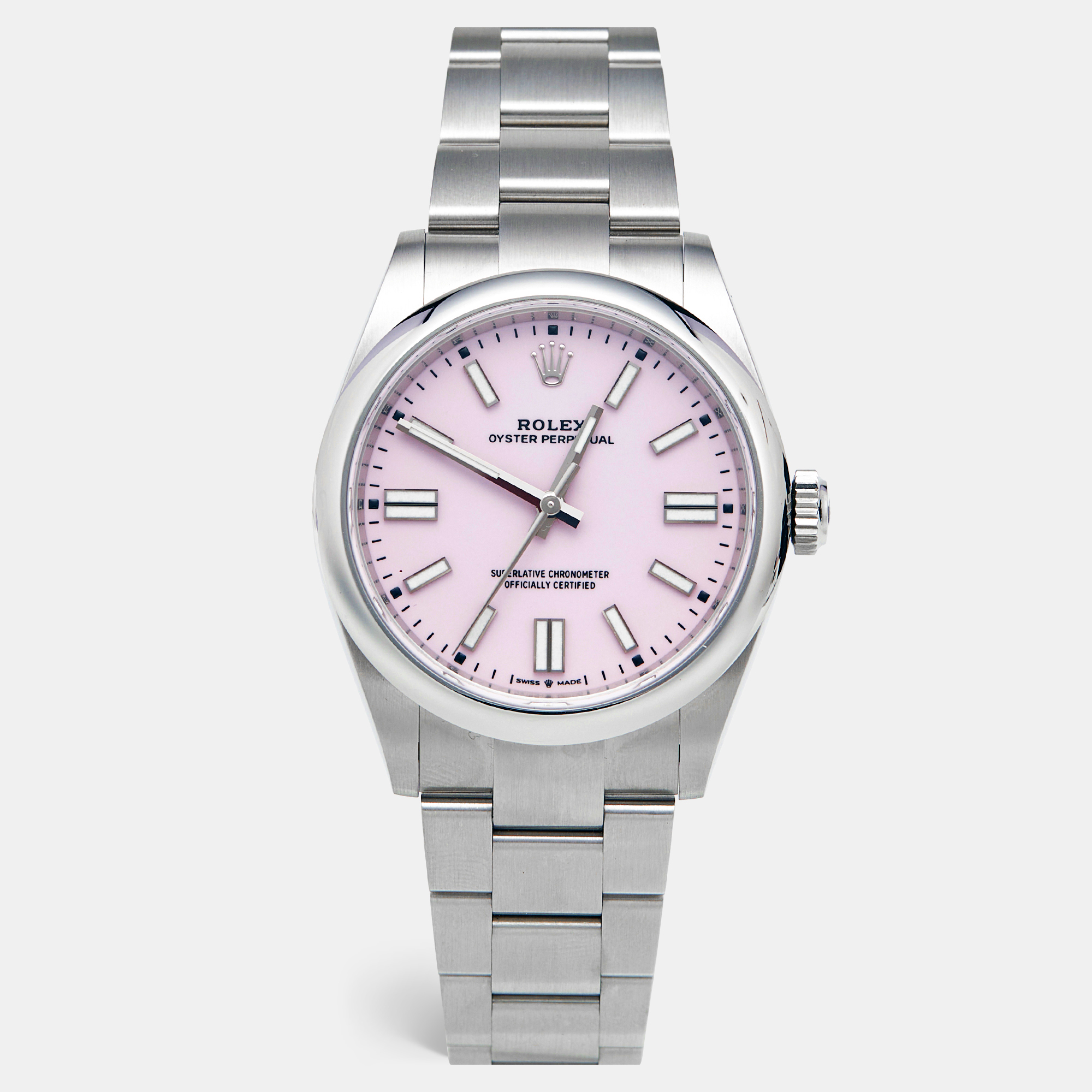 Rolex Oyster Perpetual M1343000013 Candy Pink Dial Oystersteel Unisex Wristwatch 41 mm