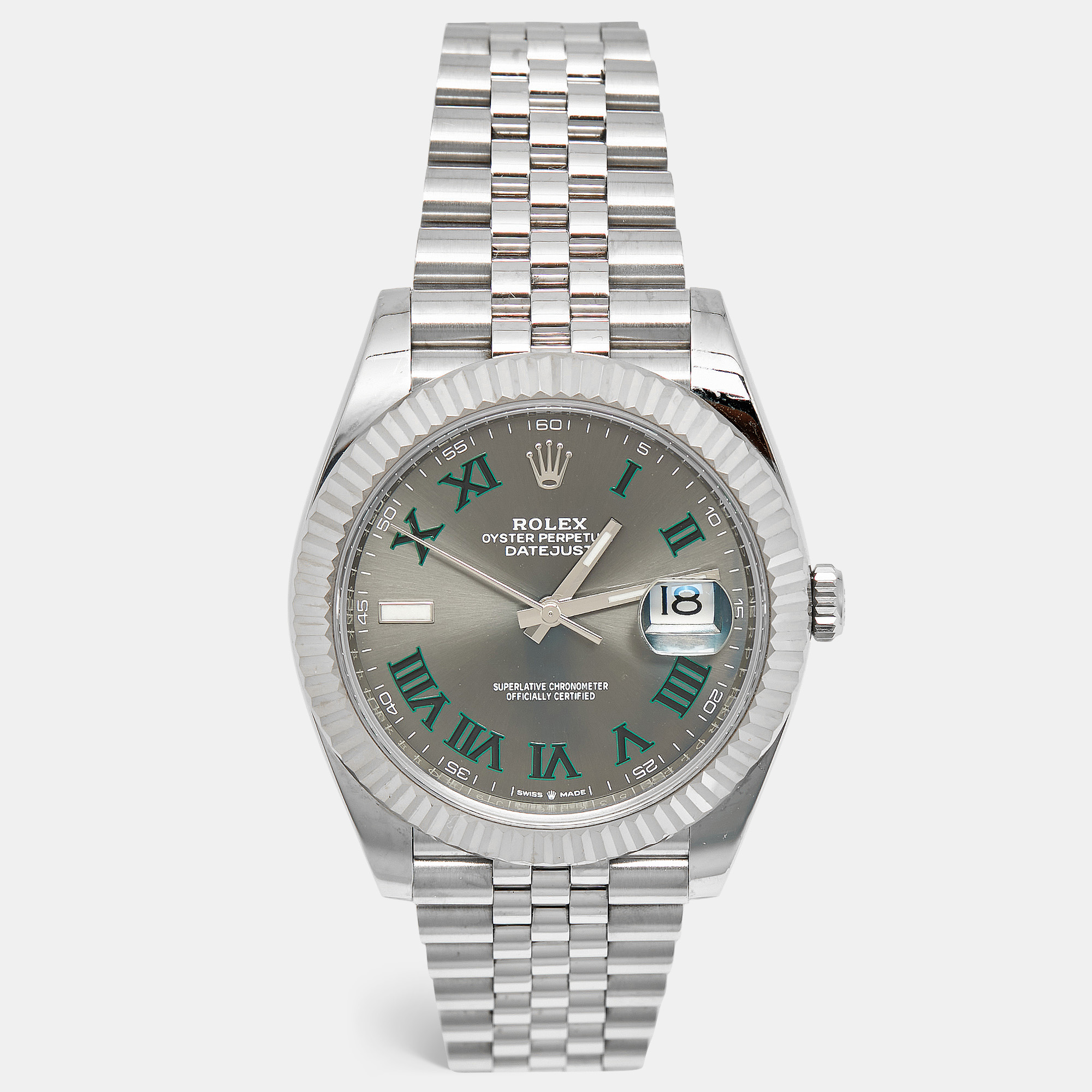 Rolex Datejust M126334 0022 Slate Dial 18k White Gold Stainless Steel Mens Wristwatch 41 mm