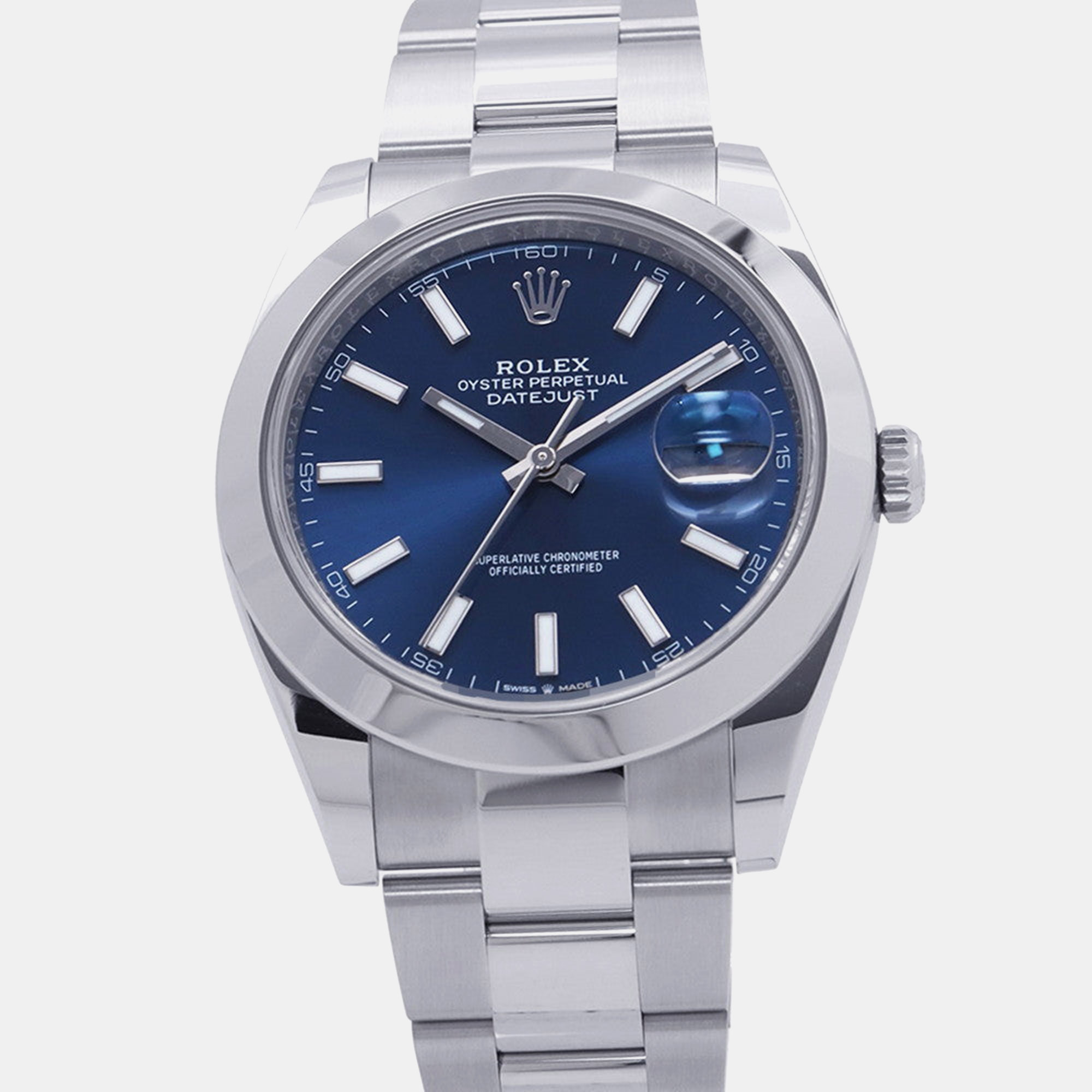 Rolex Oyster Perpetual Datejust 126300 Blue Dial Stainless Steel Automatic Mens Wristwatch 41mm