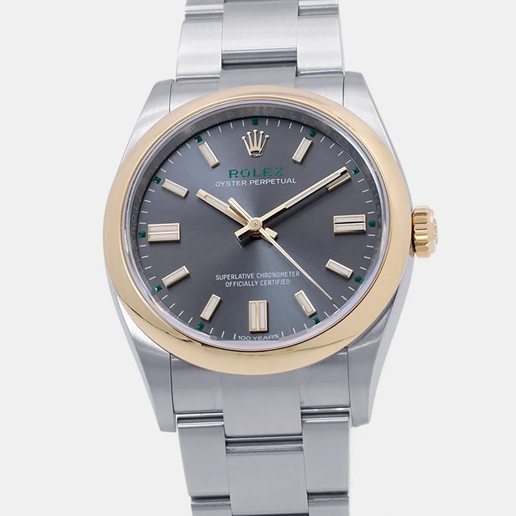 Rolex Oyster Perpetual 126003 Slate Dial Stainless Steel 18K Yellow Gold Automatic Womens Wristwatch 36mm