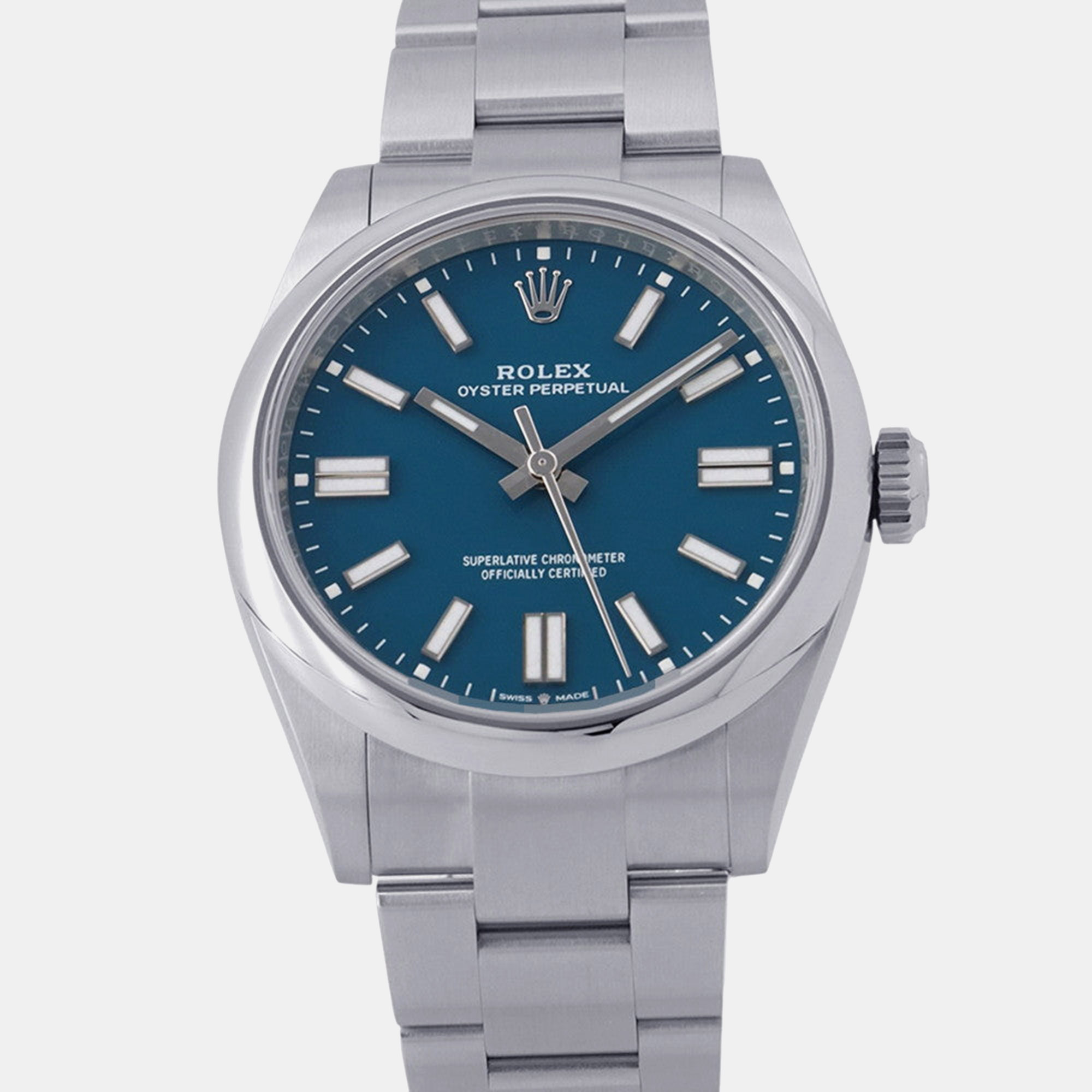 Rolex Oyster Perpetual 134300 Blue Stainless Steel Automatic Mens Wristwatch 41mm