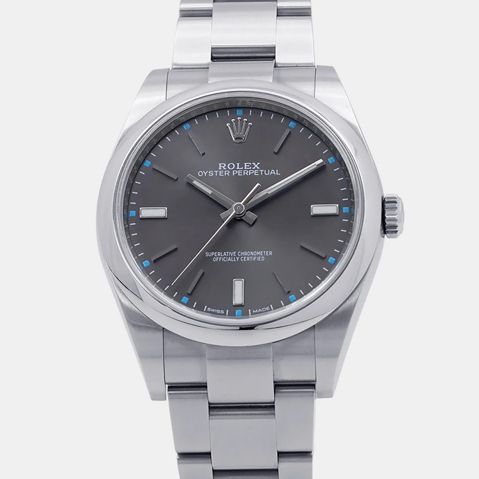 Rolex Oyster Perpetual 114300 Dark Rolesium Stainless Steel Automatic Mens Wristwatch 39mm