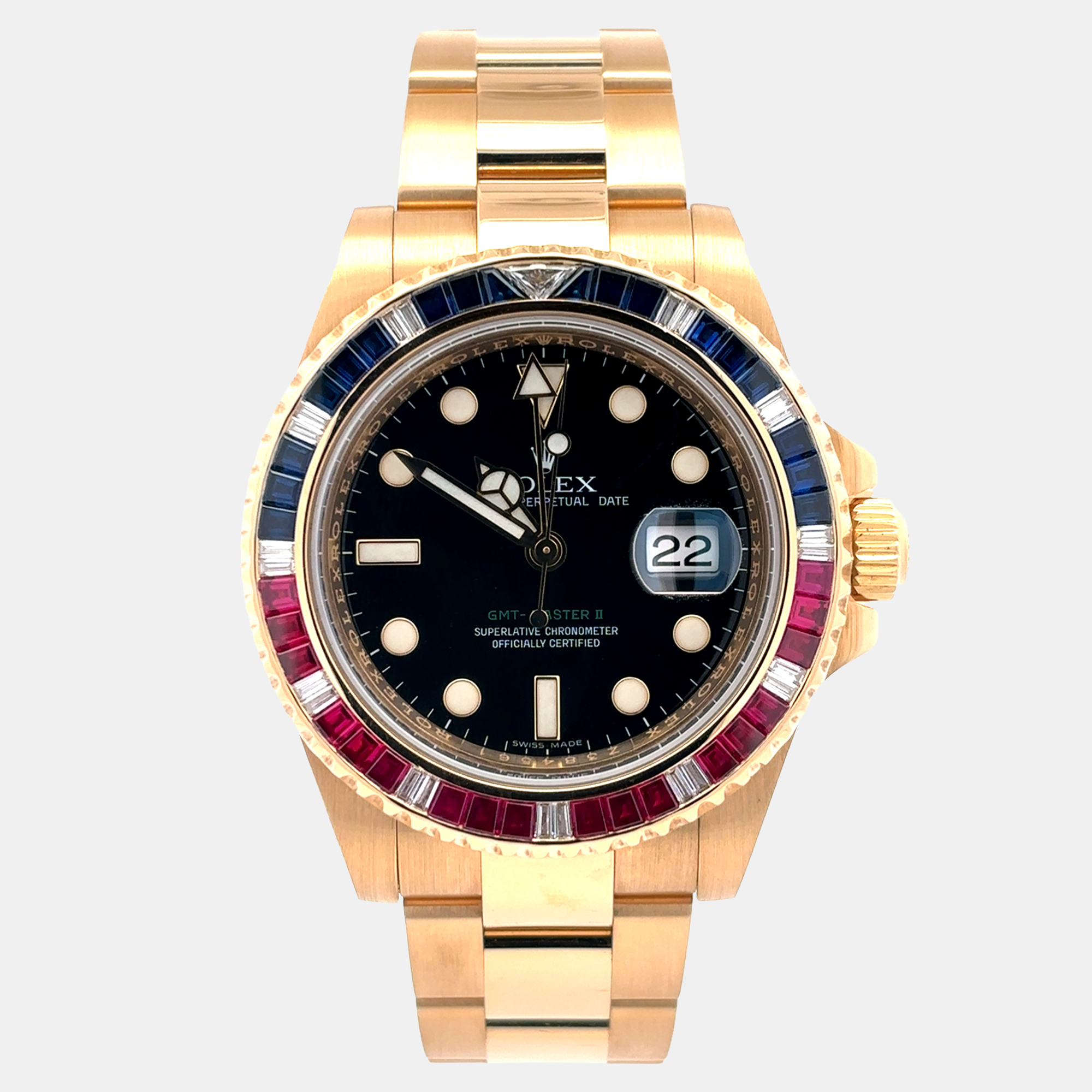 Rolex GMT-Master II 116748 Black Yellow Gold Automatic Men's Wristwatch 40mm