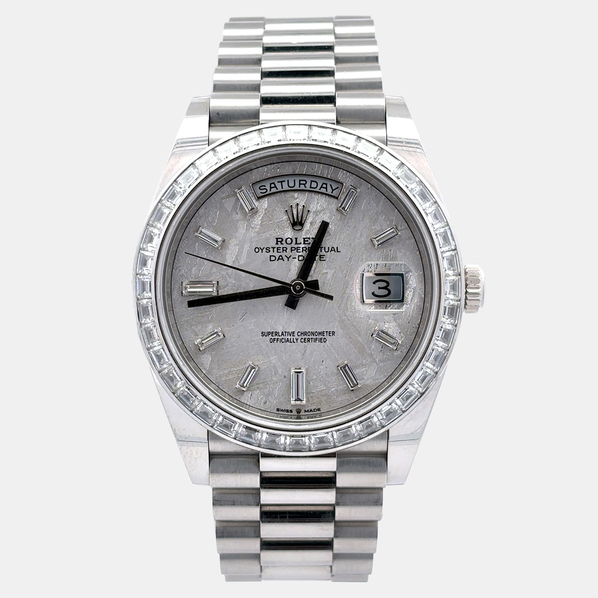 Rolex Day-Date 228396TBR Meteorite Platinum Automatic Men's Wristwatch 40mm