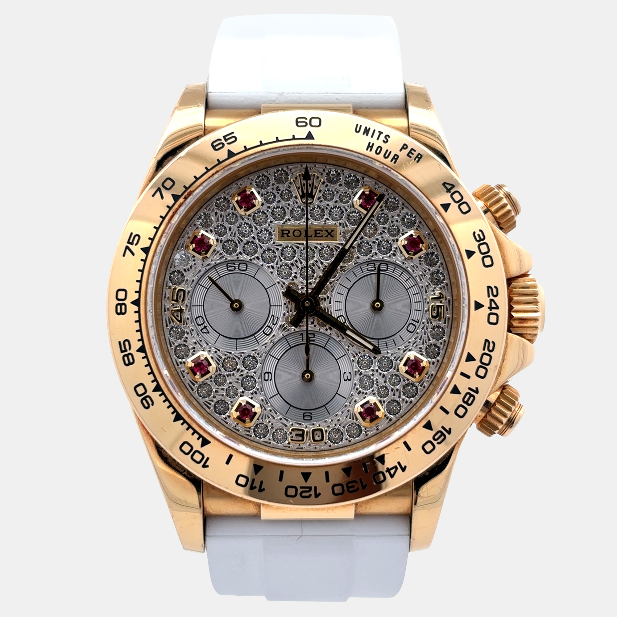 Rolex Daytona Zenith Movement 16518 Diamond Pave 16518 Yellow Gold Automatic Men's Wristwatch 40mm
