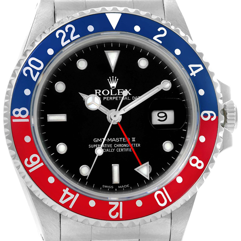 

Rolex Black Stainless Steel GMT Master II Men's Wristwatch