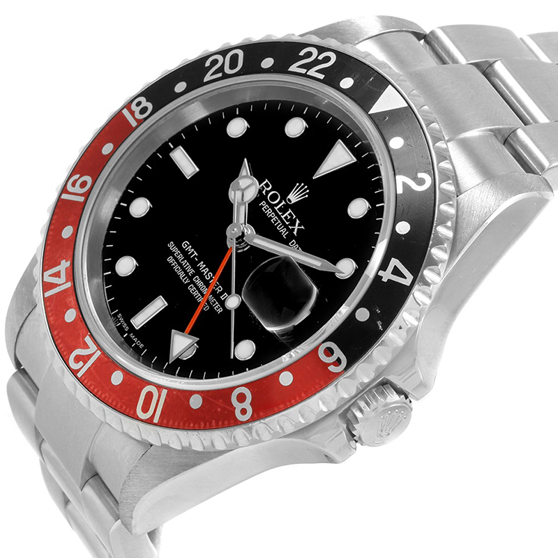 

Rolex Black Stainless Steel GMT Master II Men's Wristwatch