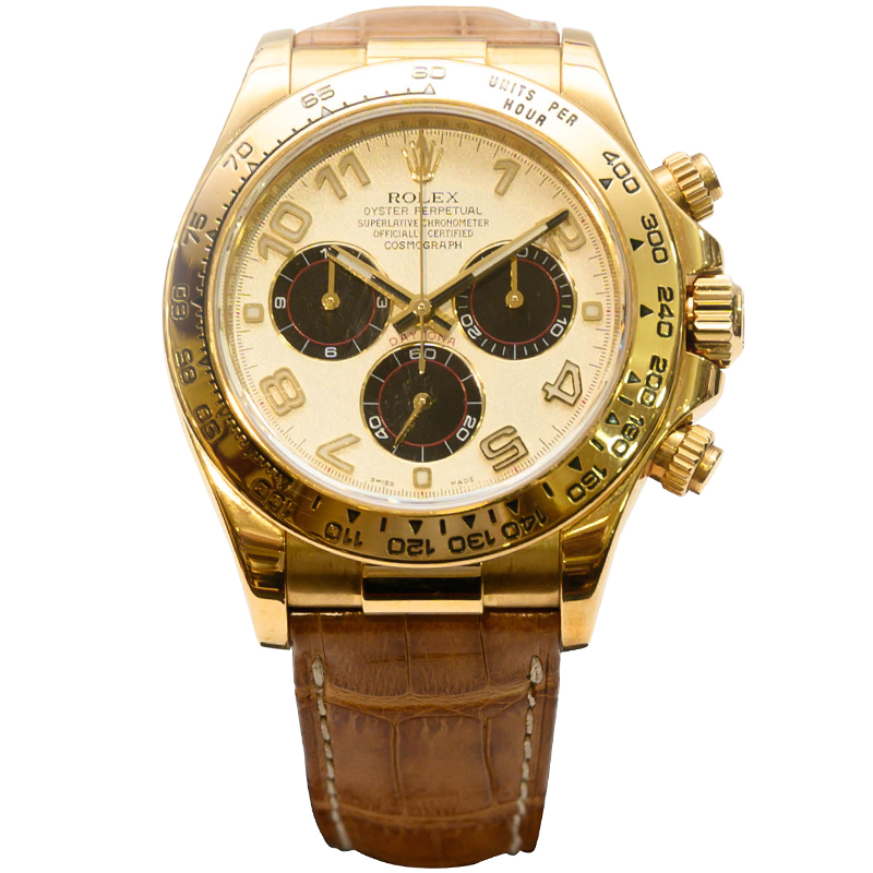 Rolex White 18K Yellow Gold Cosmograph Daytona Men's Wristwatch 40MM