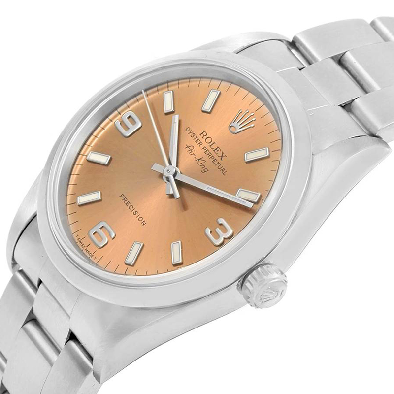 

Rolex Salmon Stainless Steel Air King, Brown