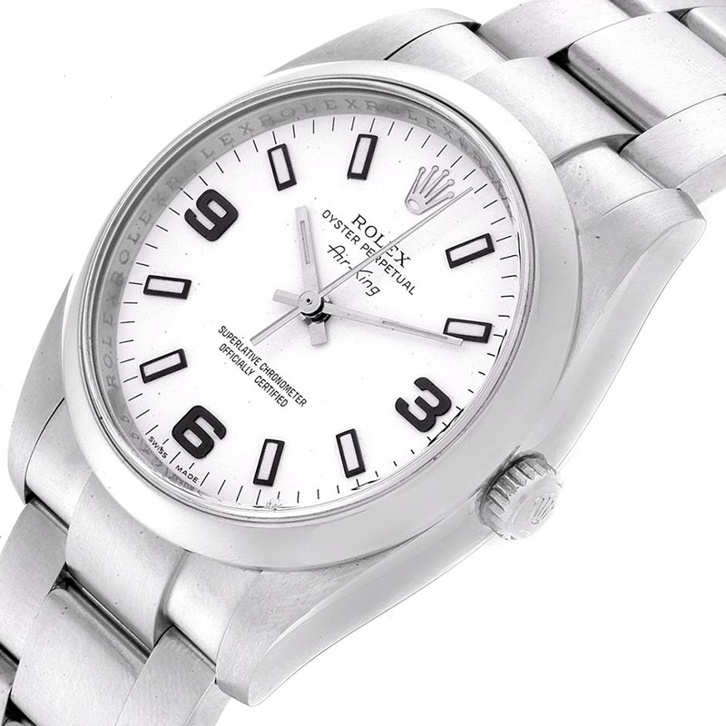 

Rolex White Stainless Steel Air King