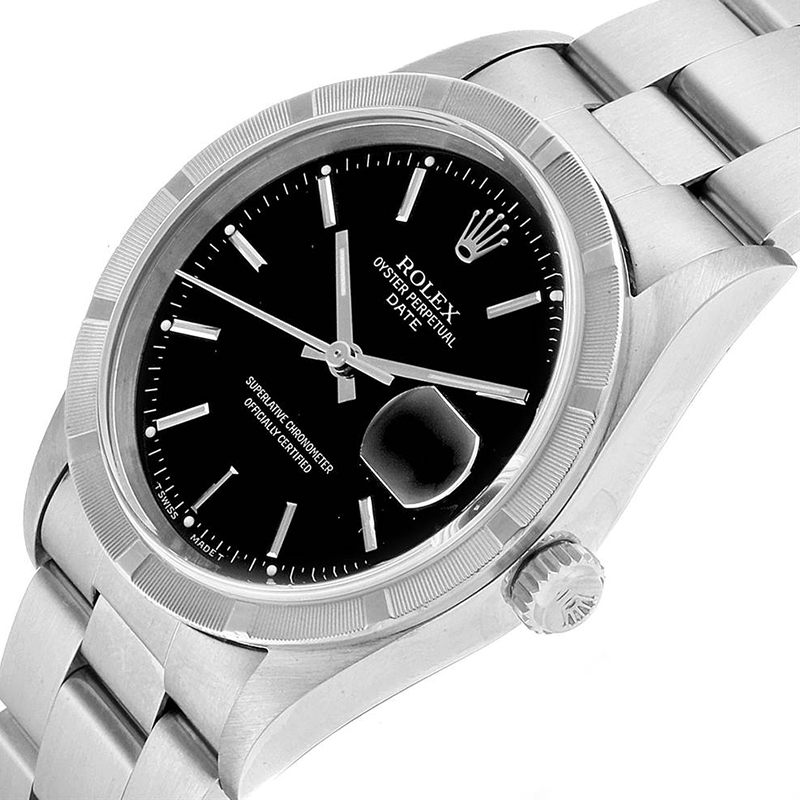 

Rolex Black Stainless Steel Date