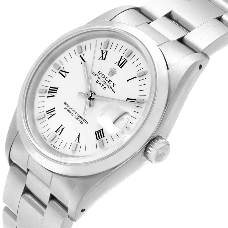 

Rolex White Stainless Steel Date