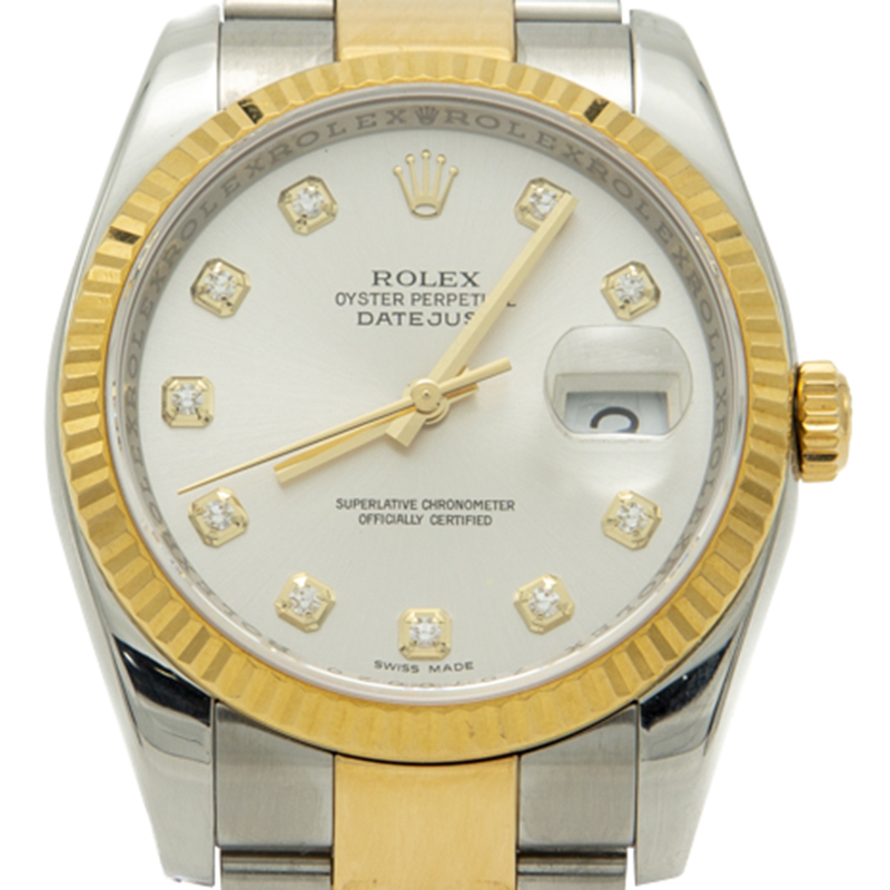 

Rolex Silver Steel & Yellow Gold Datejust Diamonds Watch