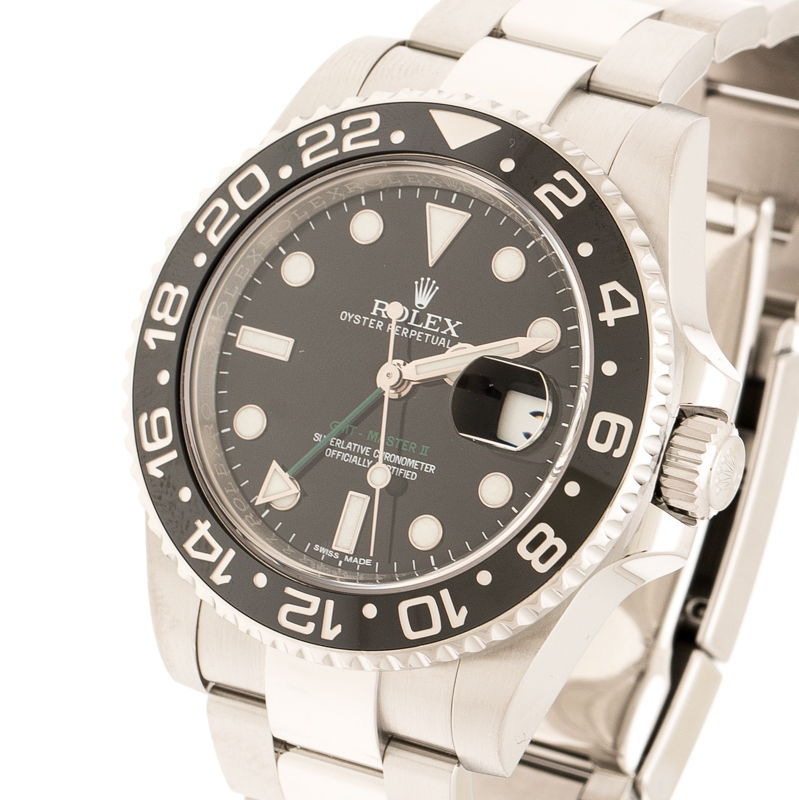 

Rolex Black Stainless Steel GMT-Master II, Silver