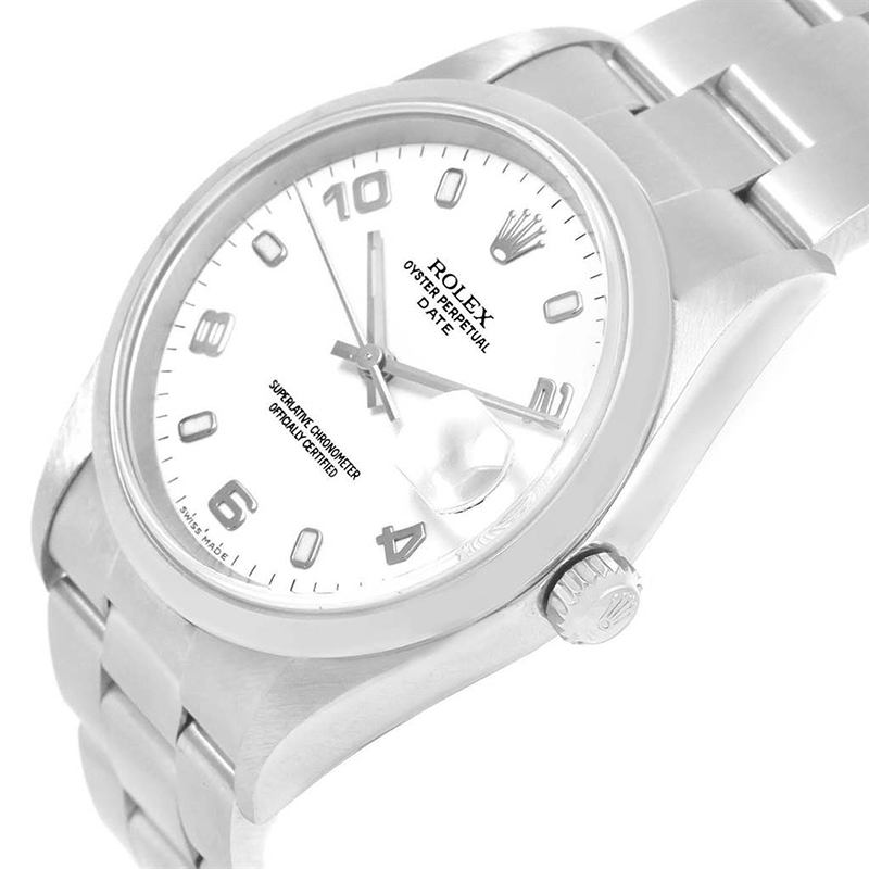 

Rolex White Stainless Steel Date