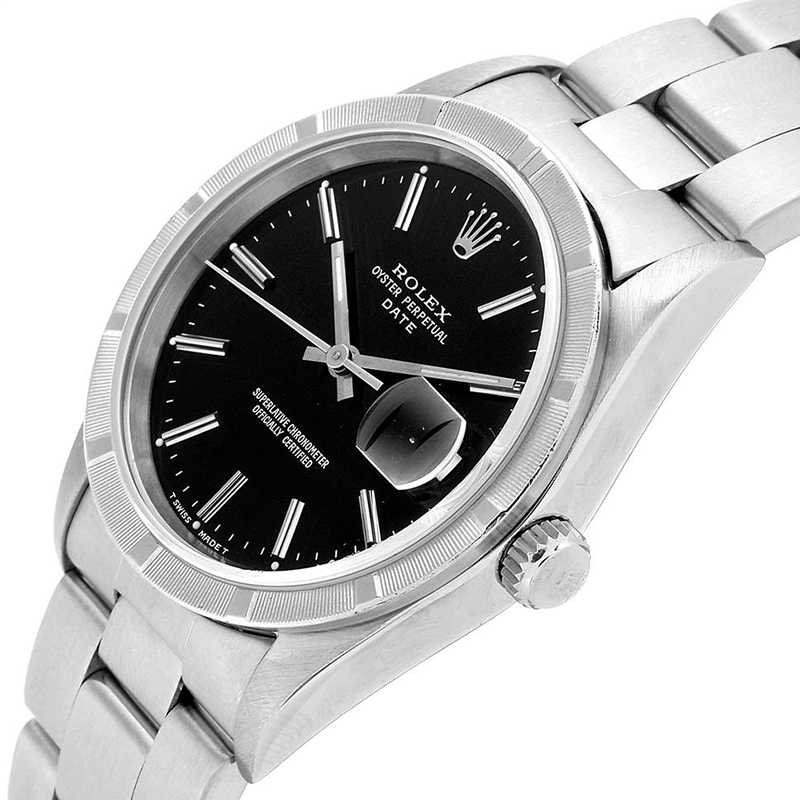 

Rolex Black Stainless Steel Date