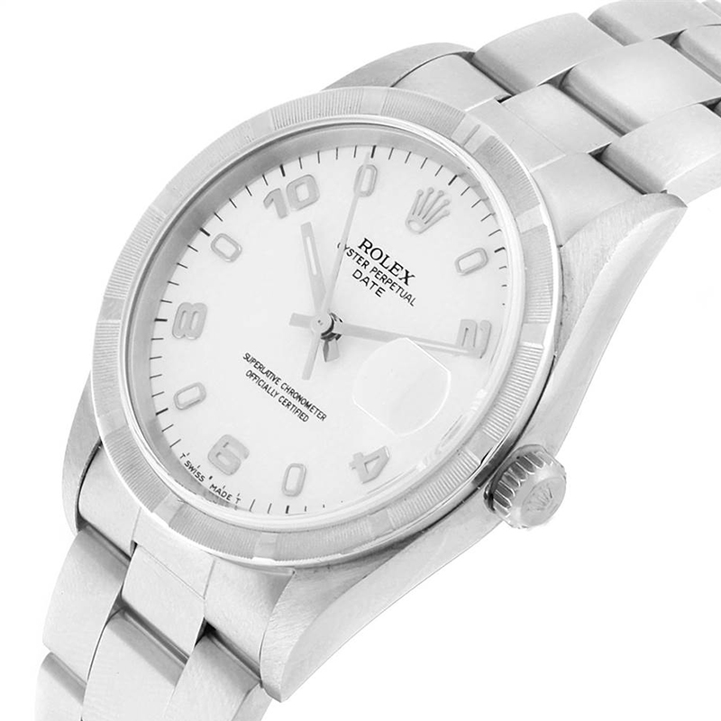

Rolex White Stainless Steel Date